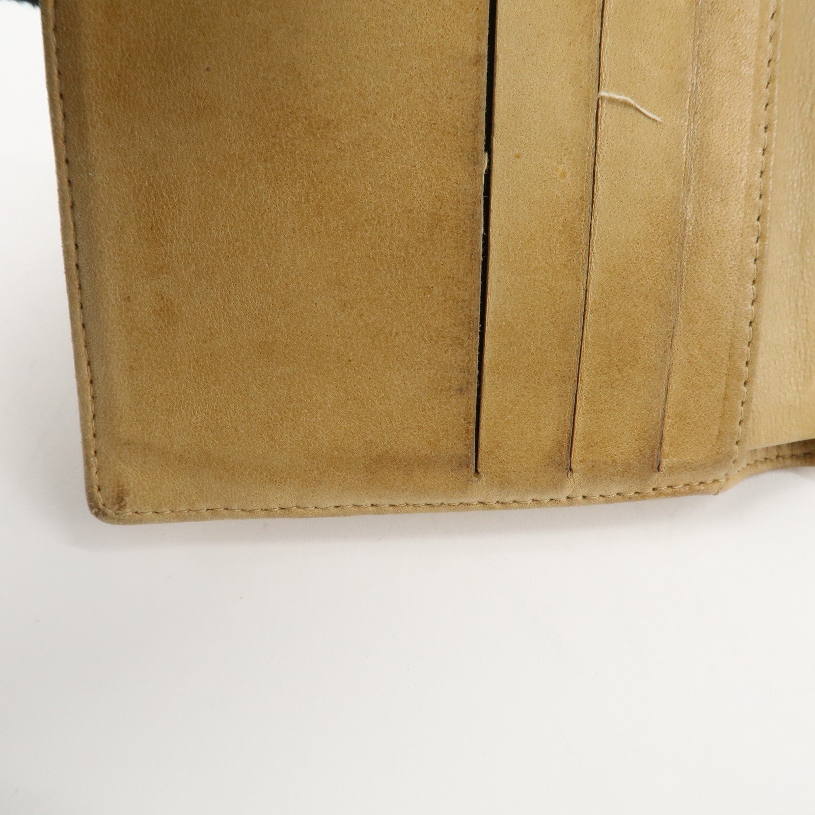 CHANEL COCO Mark Caviarskin W Hook Bi-fold Wallet Beige Used