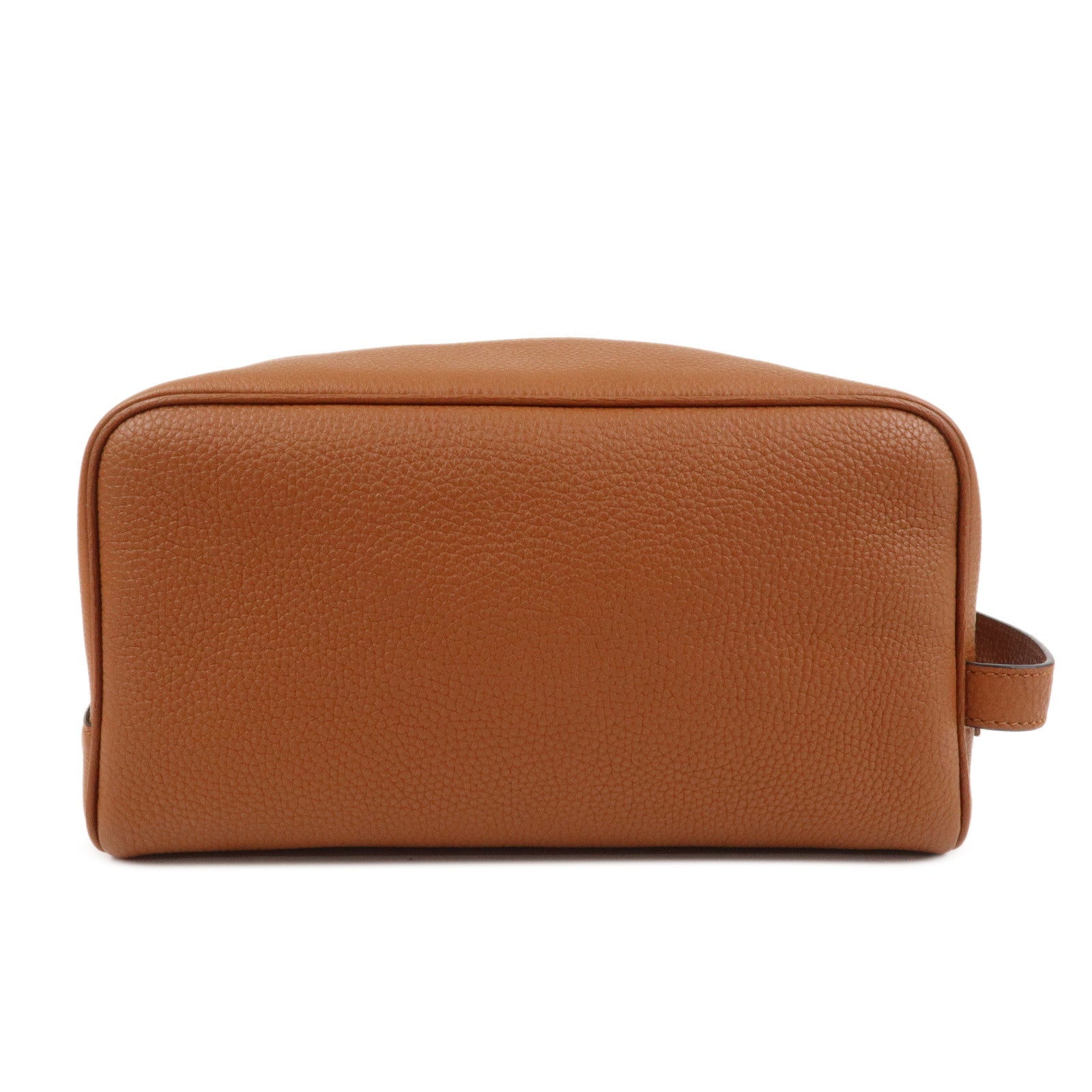 FENDI Leather Clutch Bag Hand Bag Brown 7AS378