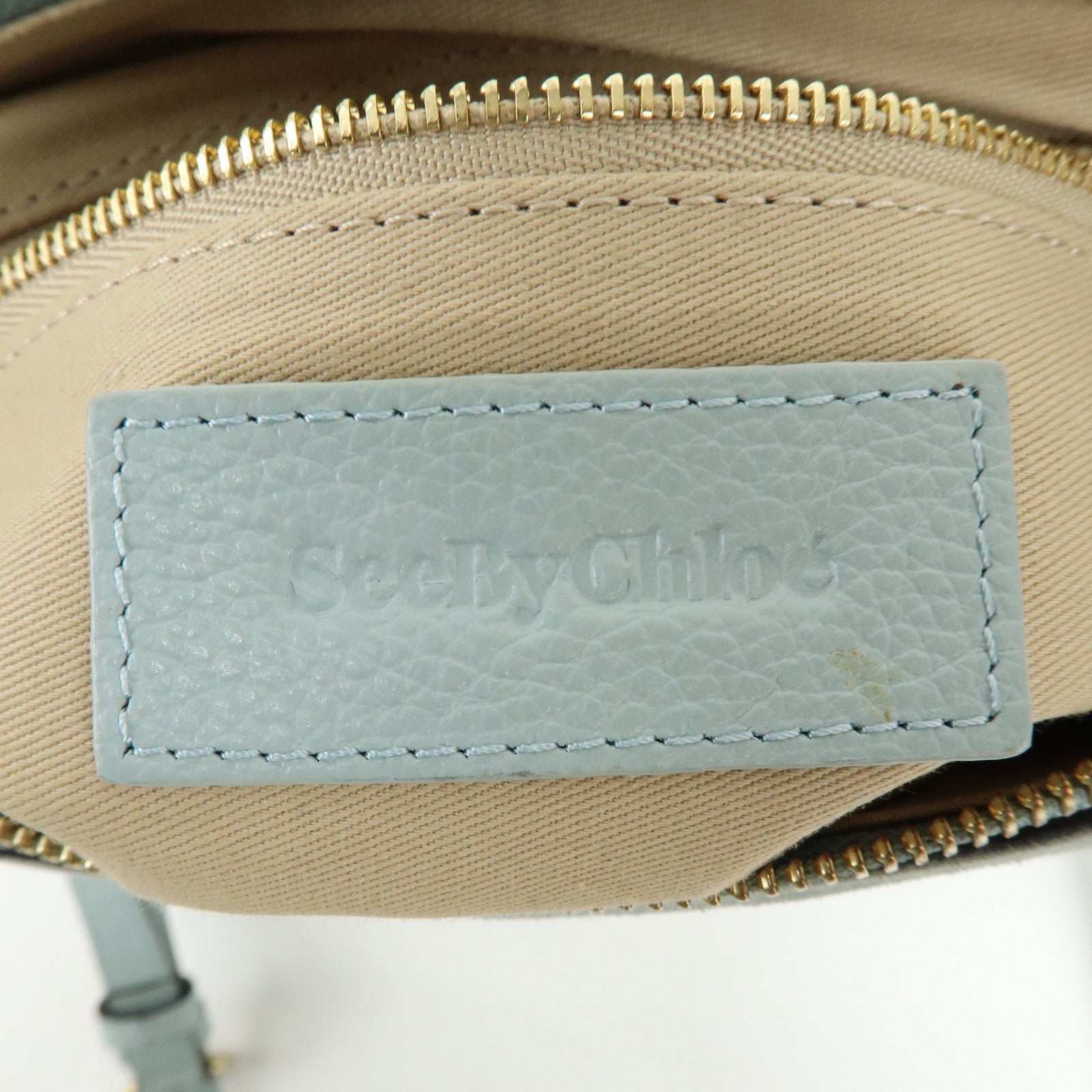 Chloe See By Chloe Leather 2Way Bag Shoulder Bag Light Blue
