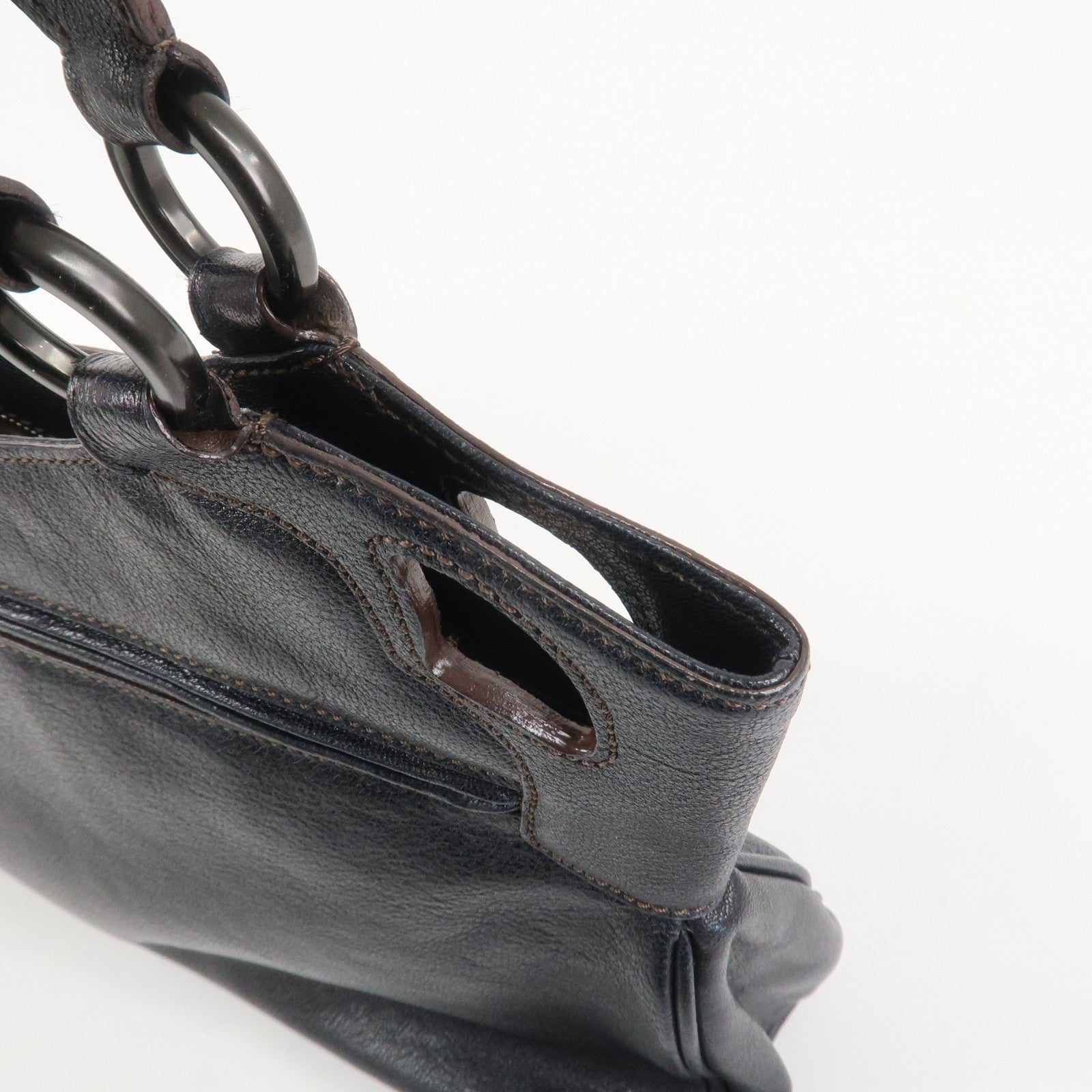 Cartier Marcello Leather Hand Bag Tote Bag Black