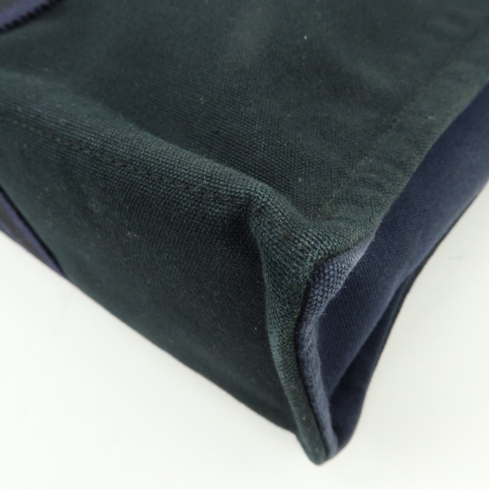 HERMES Fourre Tout MM Canvas Tote Bag Hand Bag Navy Black