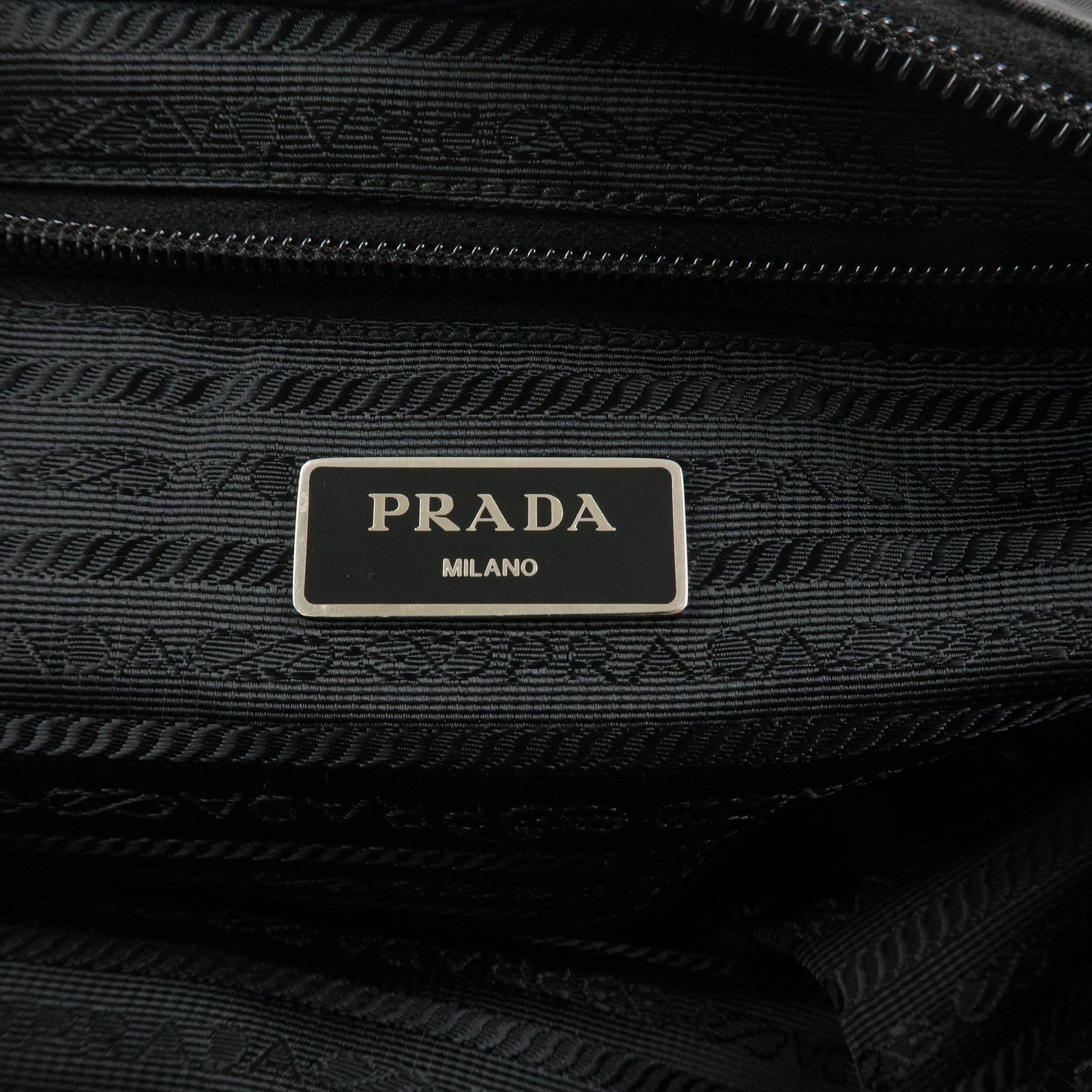 PRADA Triangle Logo Nylon Shoulder Bag Crossbody Bag Black 1BC421