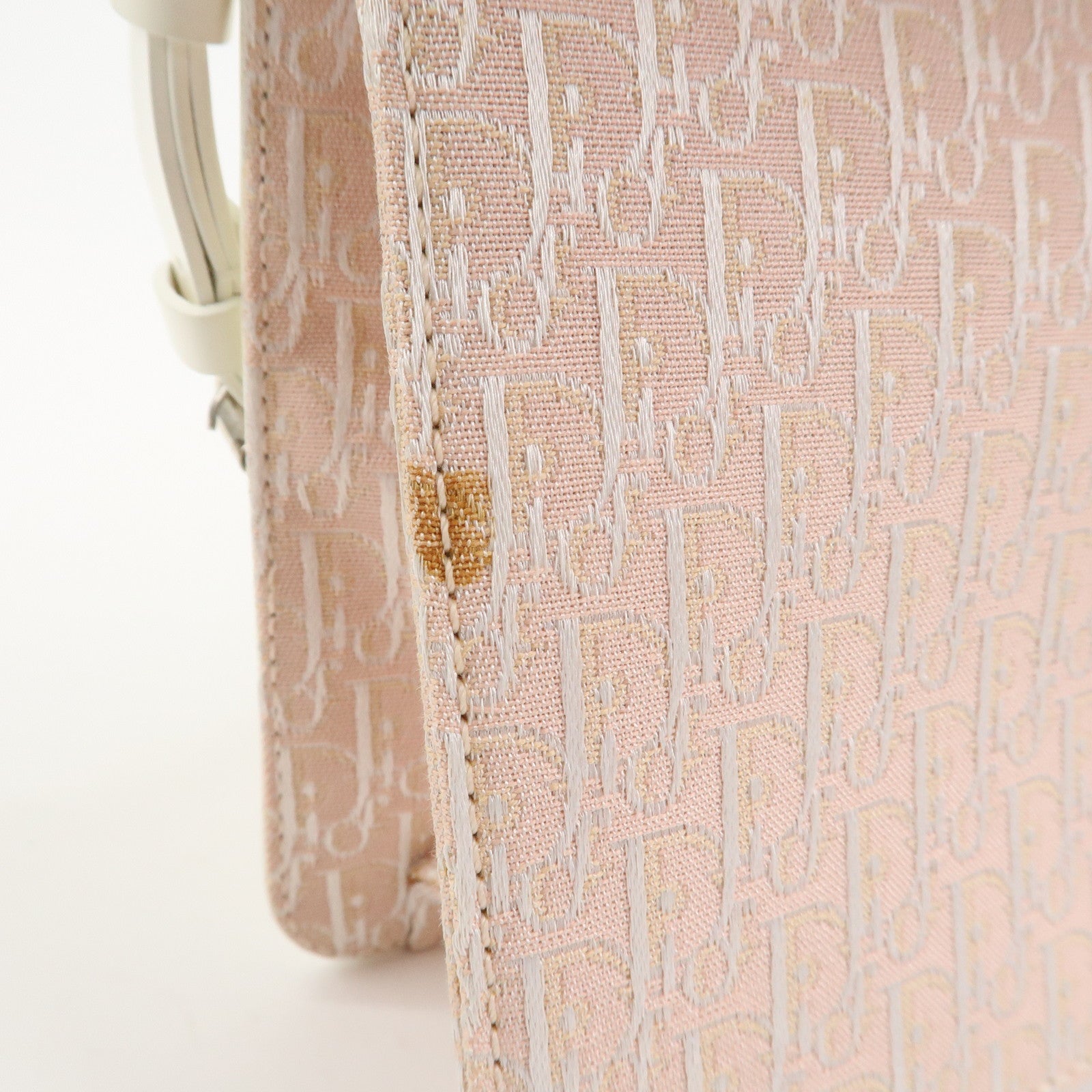 Christian Dior Trotter Canvas Leather Hand Bag Shoulder Bag Pink