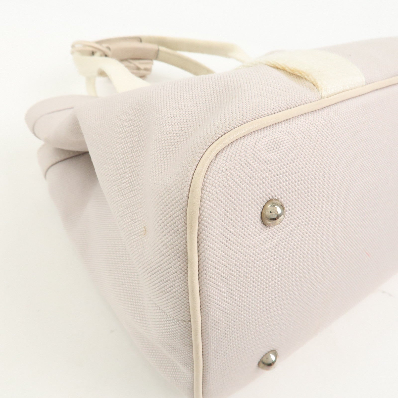LOEWE Anagram Logo Canvas 2WAY Bag Shoulder Bag Hand Bag Gray