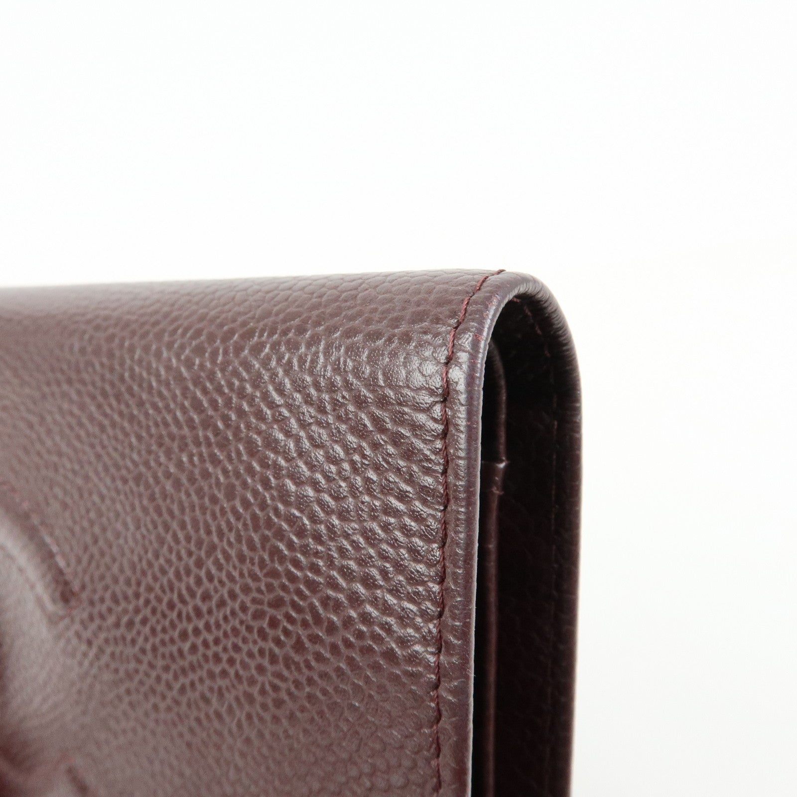 CHANEL COCO Mark Caviarskin Flap Bi-fold Long Wallet Brown