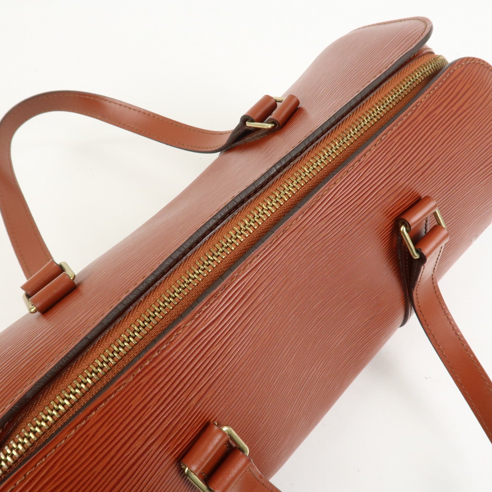 Louis Vuitton Epi Leather Soufflot Hand Bag Kenya Brown M52223
