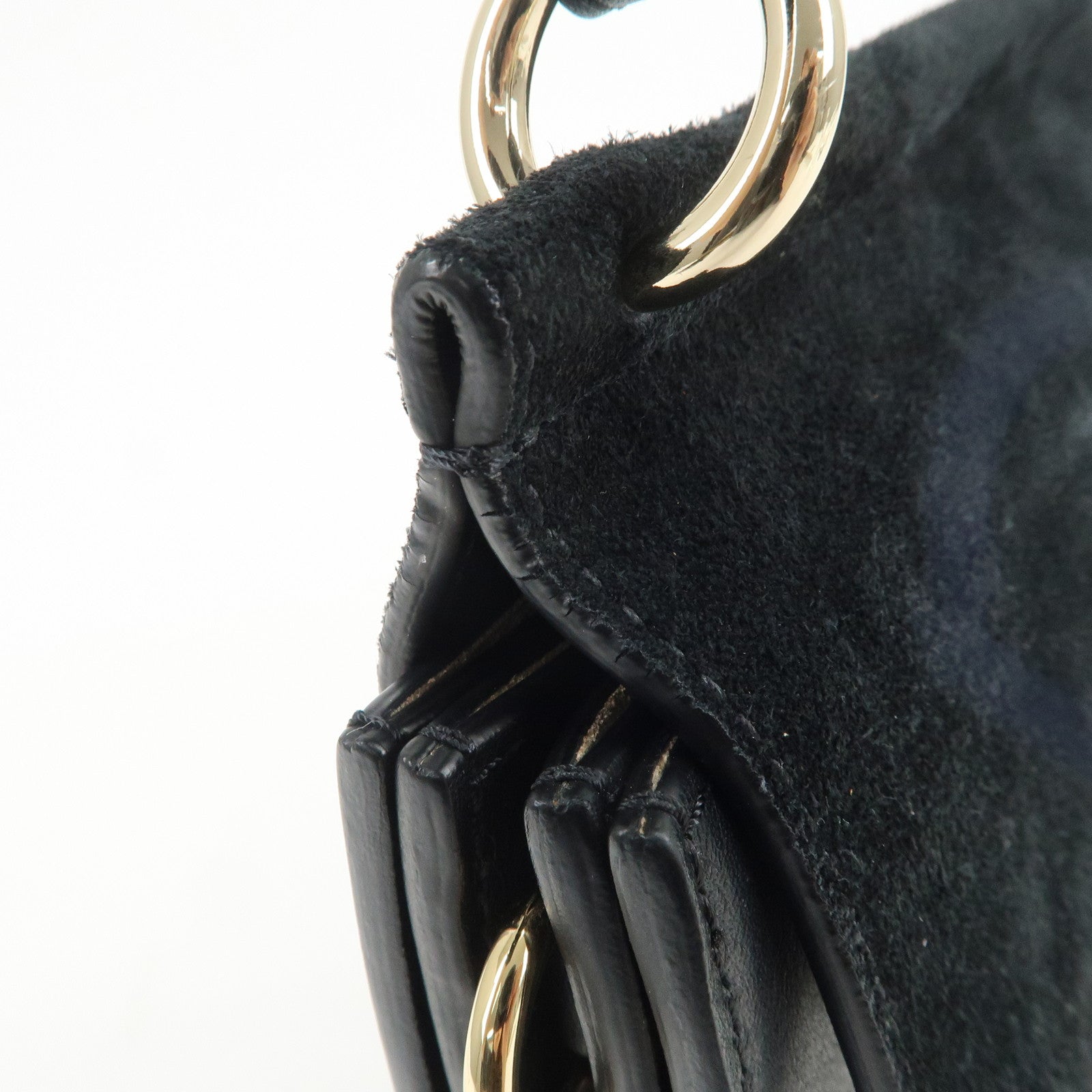 Chloe Faye Suede Leather 2Way Bag Hand Bag Shoulder Bag Black