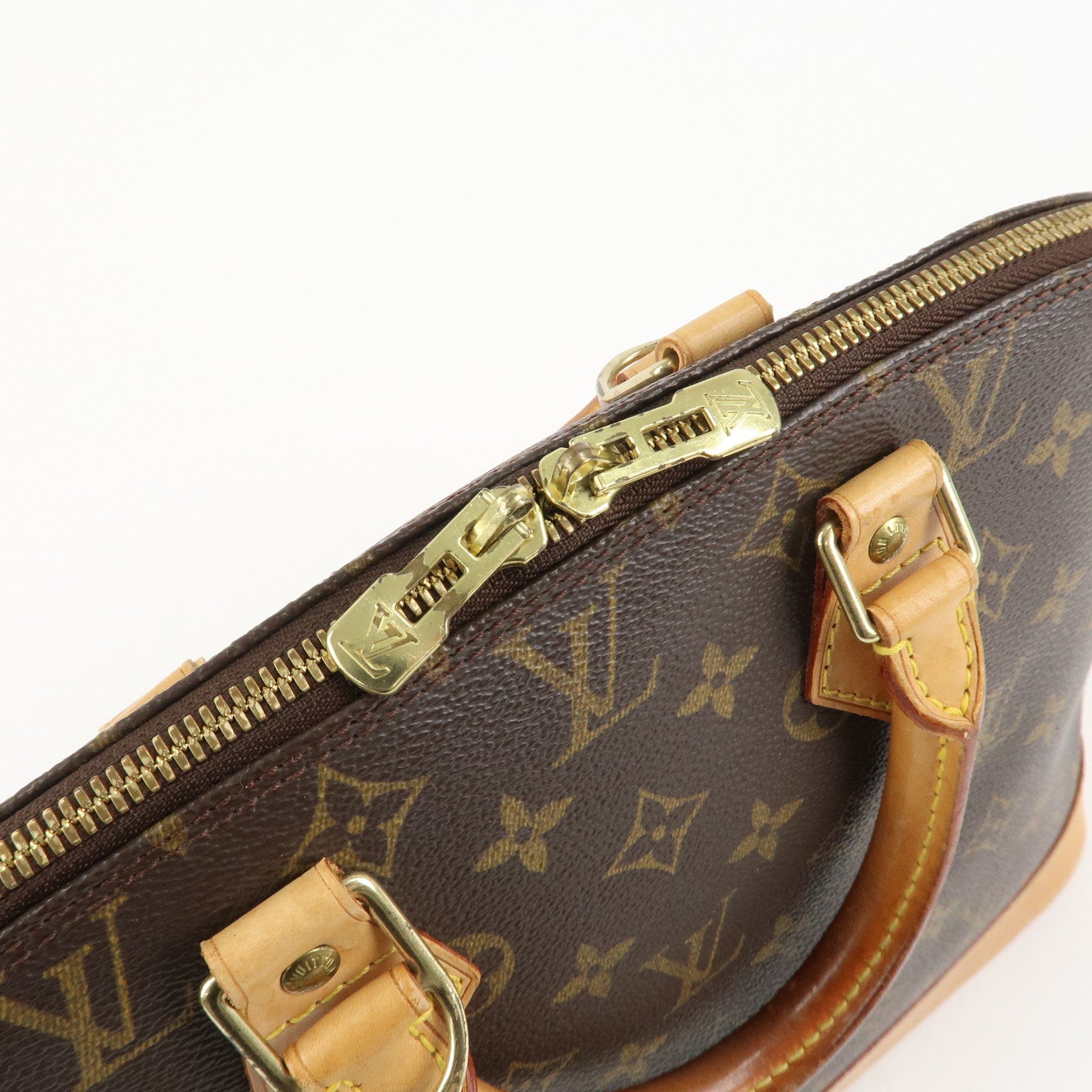 Louis Vuitton Monogram Alma Hand Bag Brown Brown M51130 Used