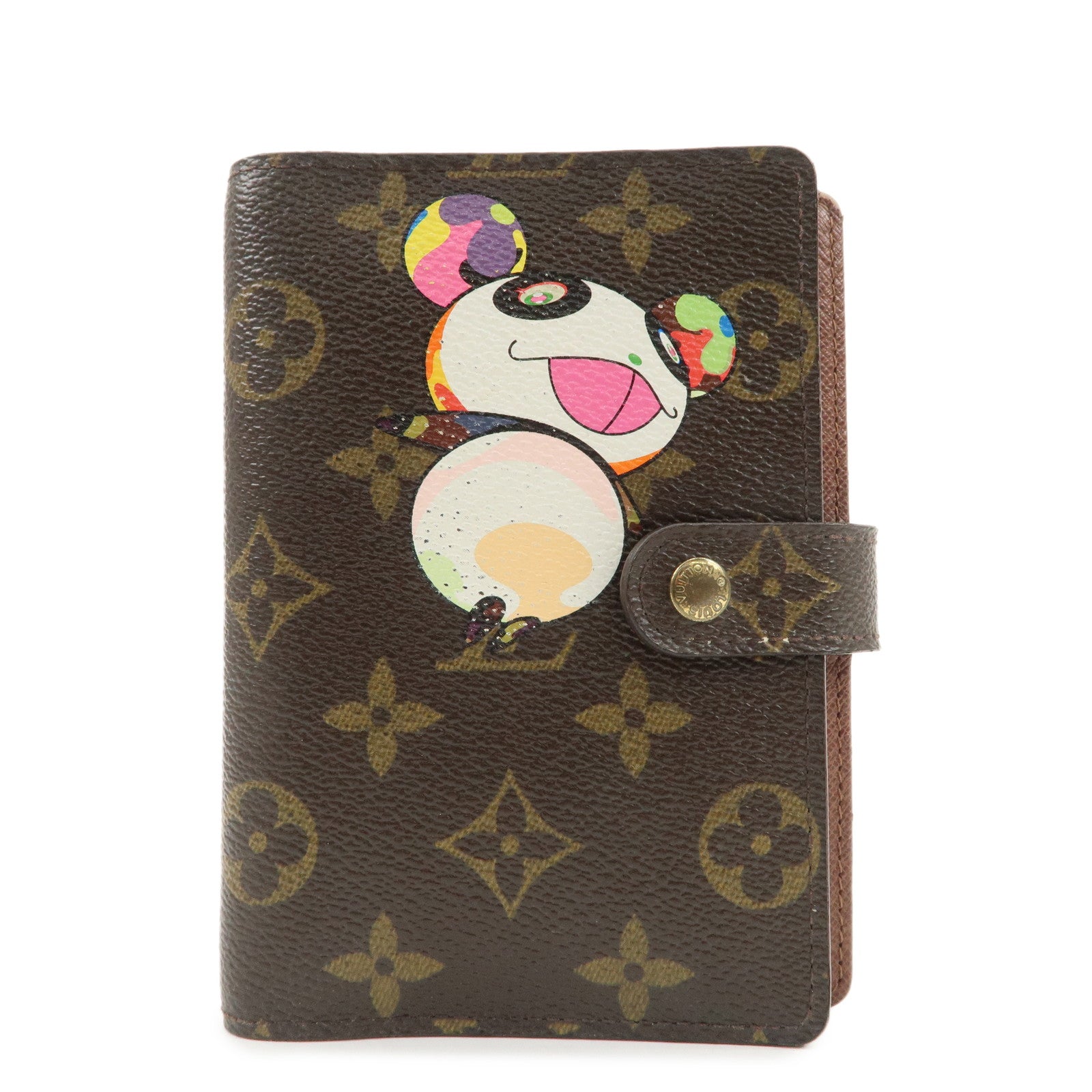Louis Vuitton Monogram Panda Agenda PM Planner Cover Brown R20011 Used
