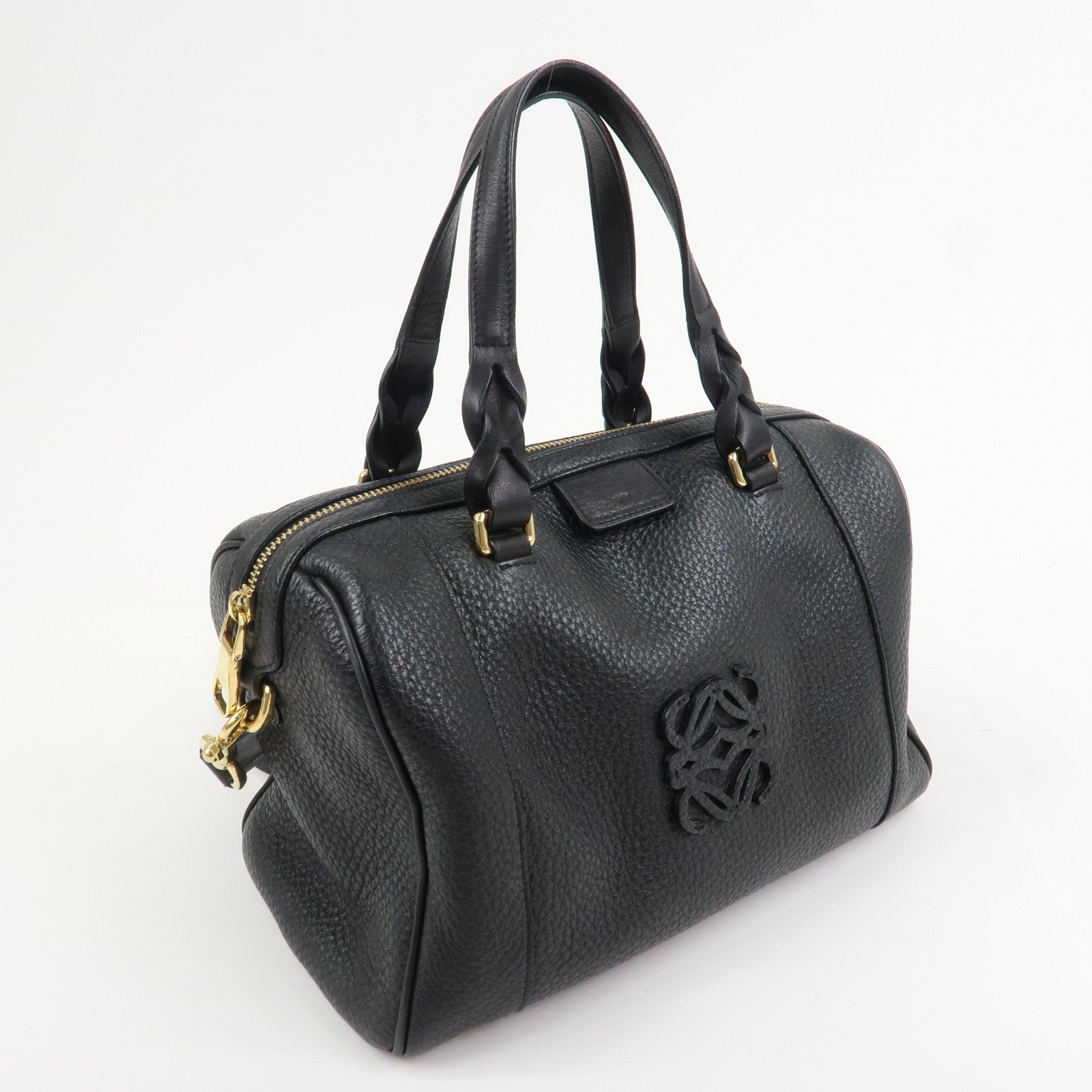 LOEWE Anagram Leather Amazona Fusta 2Way Shoulder Bag Black