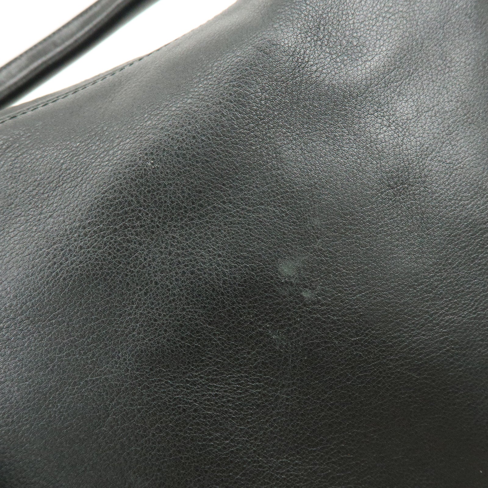 GUCCI Logo Leather Shoulder Bag Hand Bag Black 001.3766