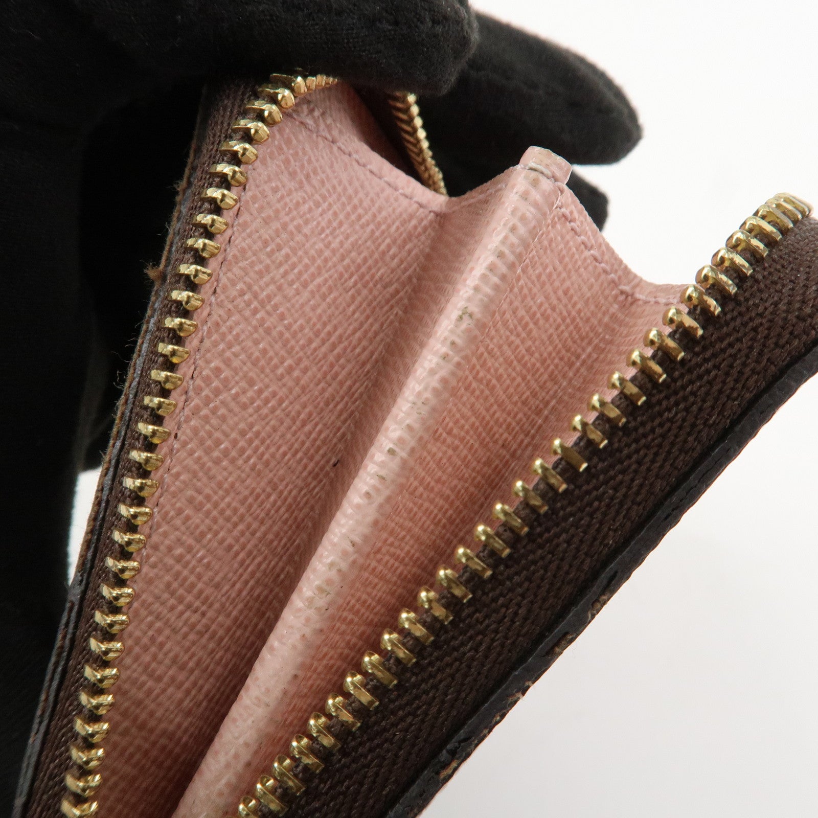 Louis Vuitton Damier Canvas Zippy Round Coin Case Coin Pourse Brown N60213