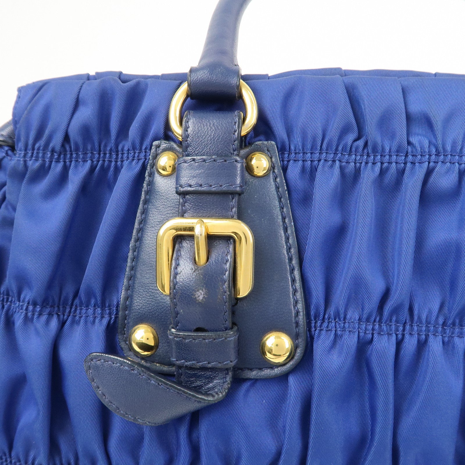 PRADA Logo Nylon Leather 2Way Bag Hand Bag Shoulder Bag BN 1407