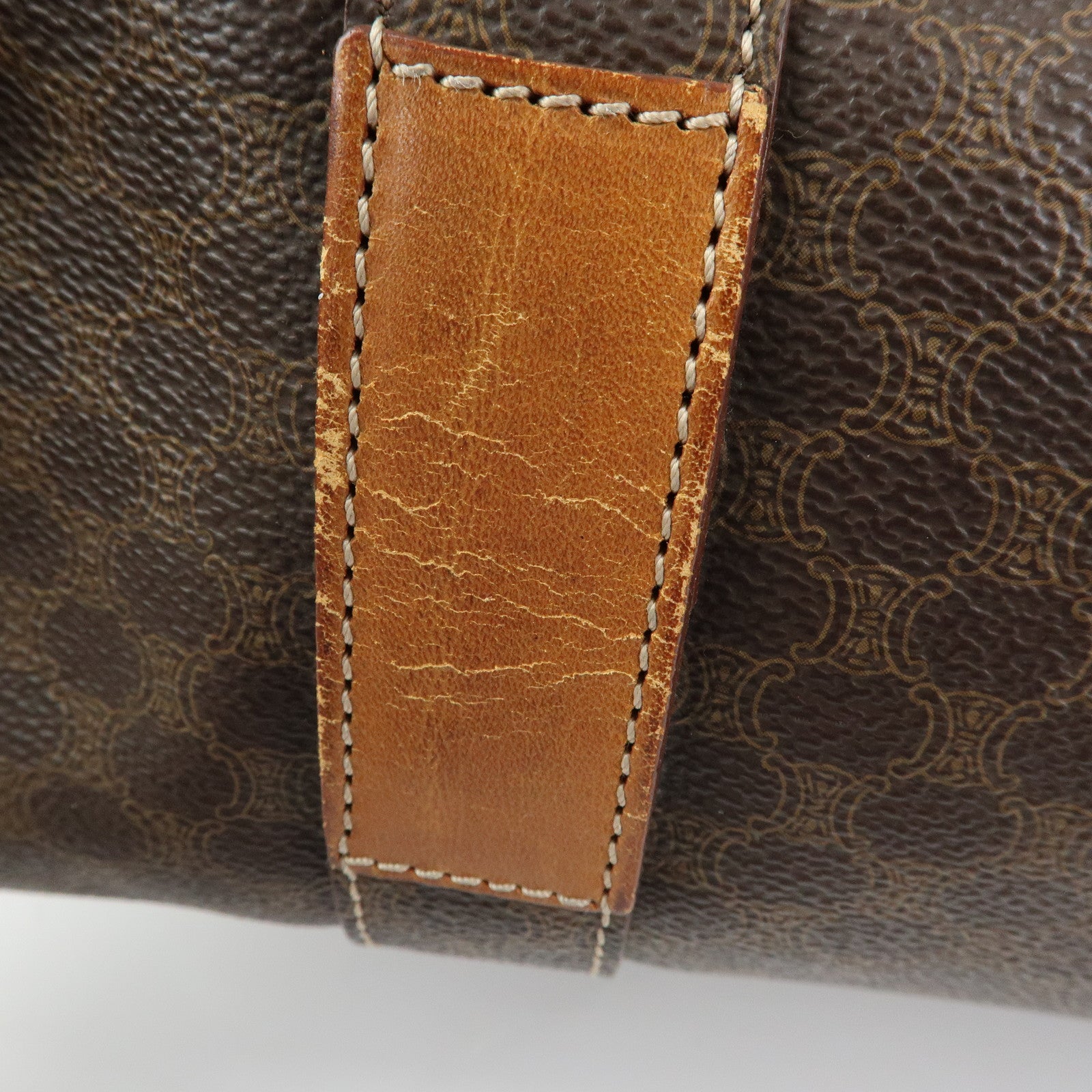 CELINE Macadam PVC Leather Tote Bag Shoulder Bag Brown