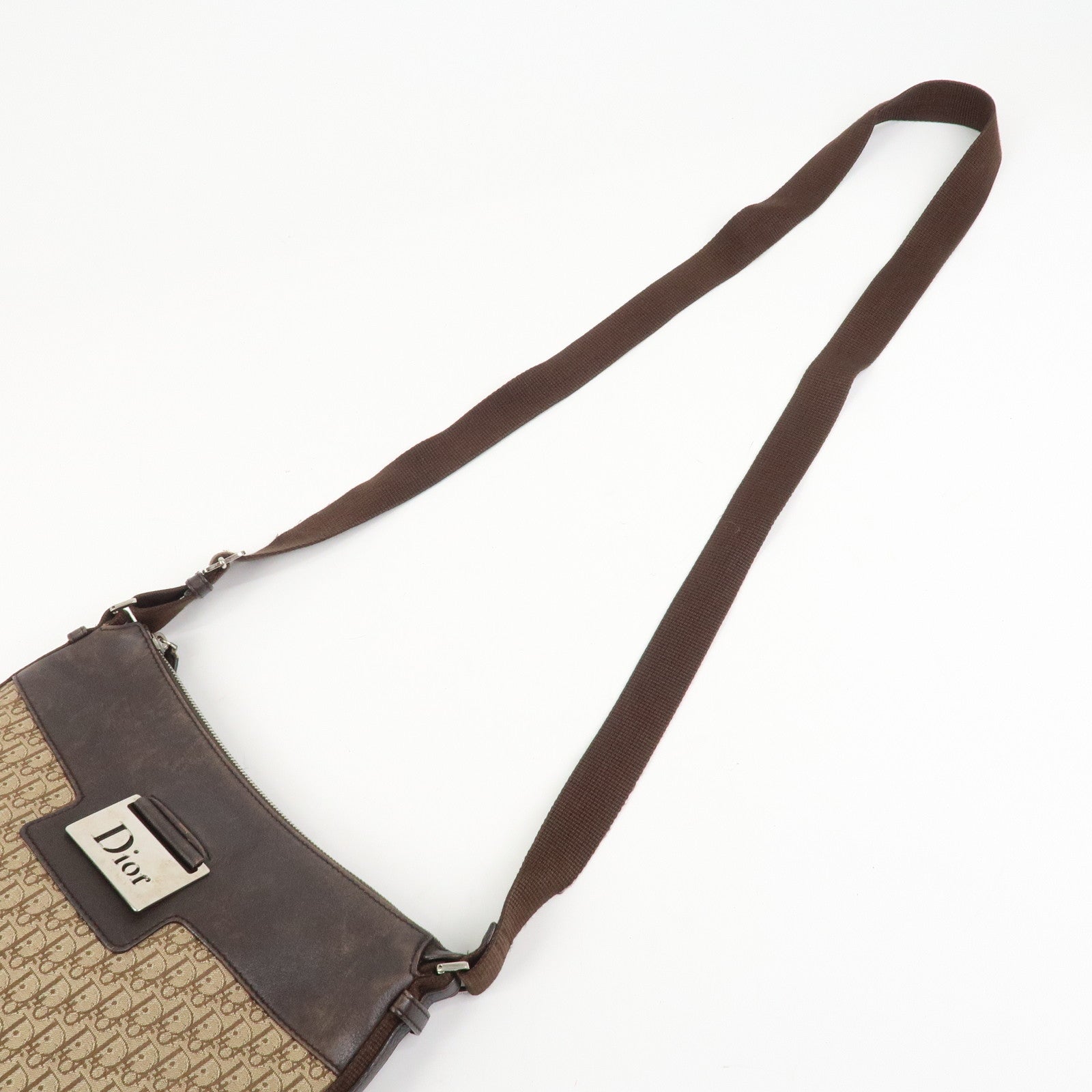 Christian Dior Street Chic Trotter Canvas Leather Shoulder Bag