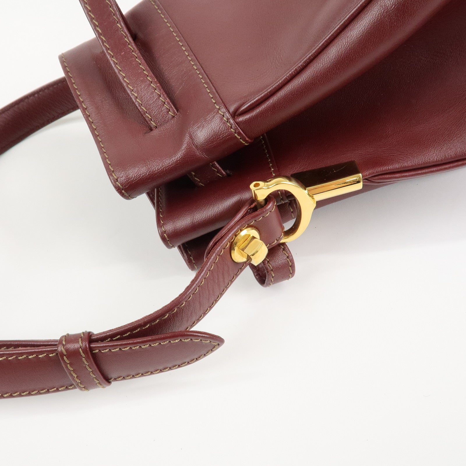 Cartier Must Line Calf Leather Shoulder Bag Bordeaux