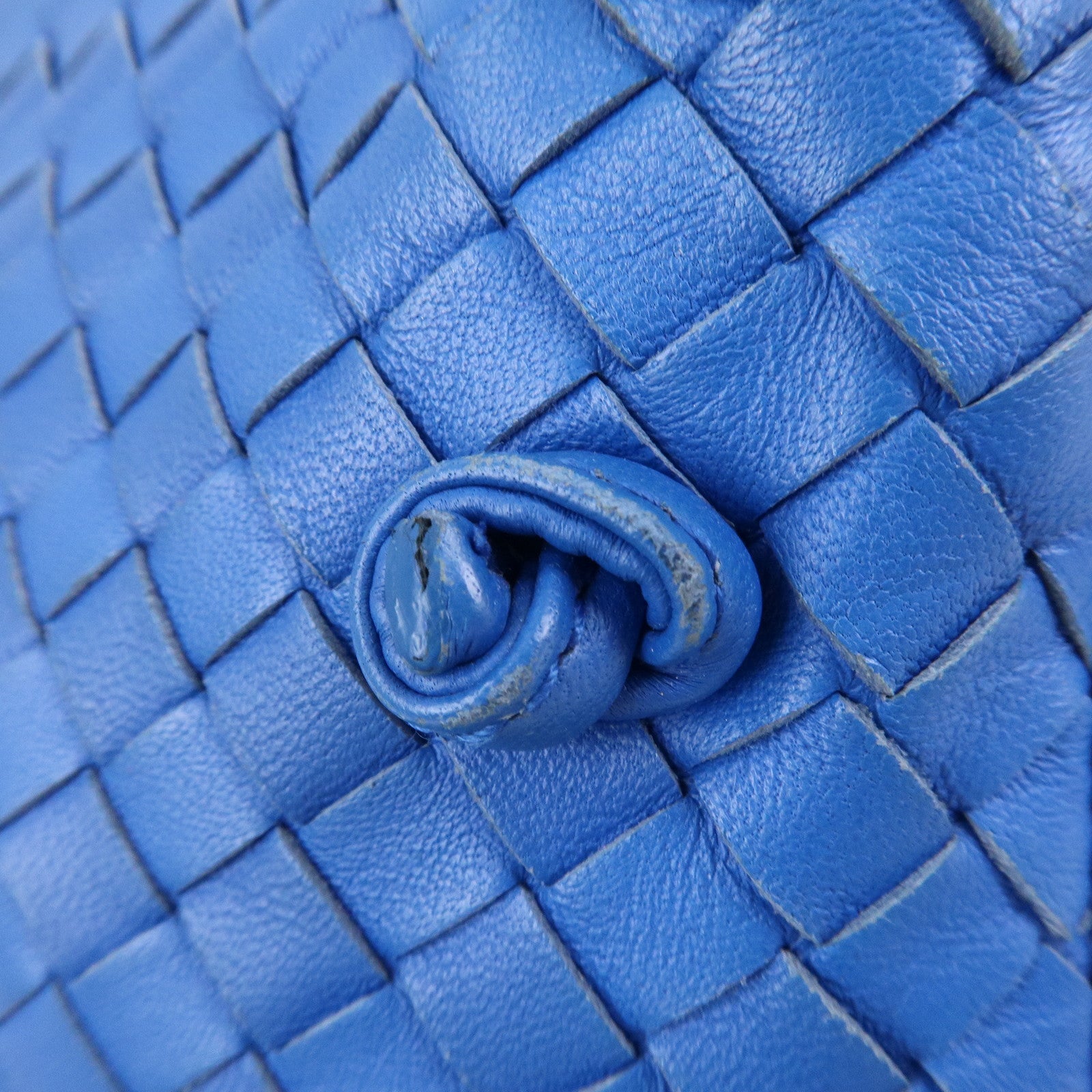 BOTTEGA VENETA Intrecciato Leather Shoulder Bag Blue