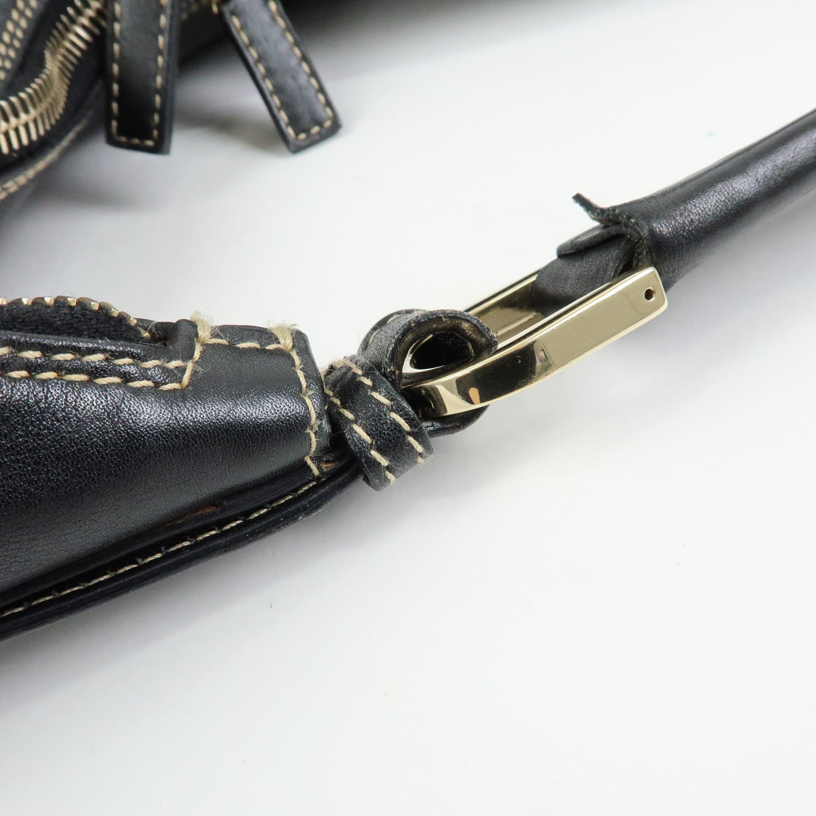 GUCCI Leather Shoulder Bag Hand Bag Black 73885