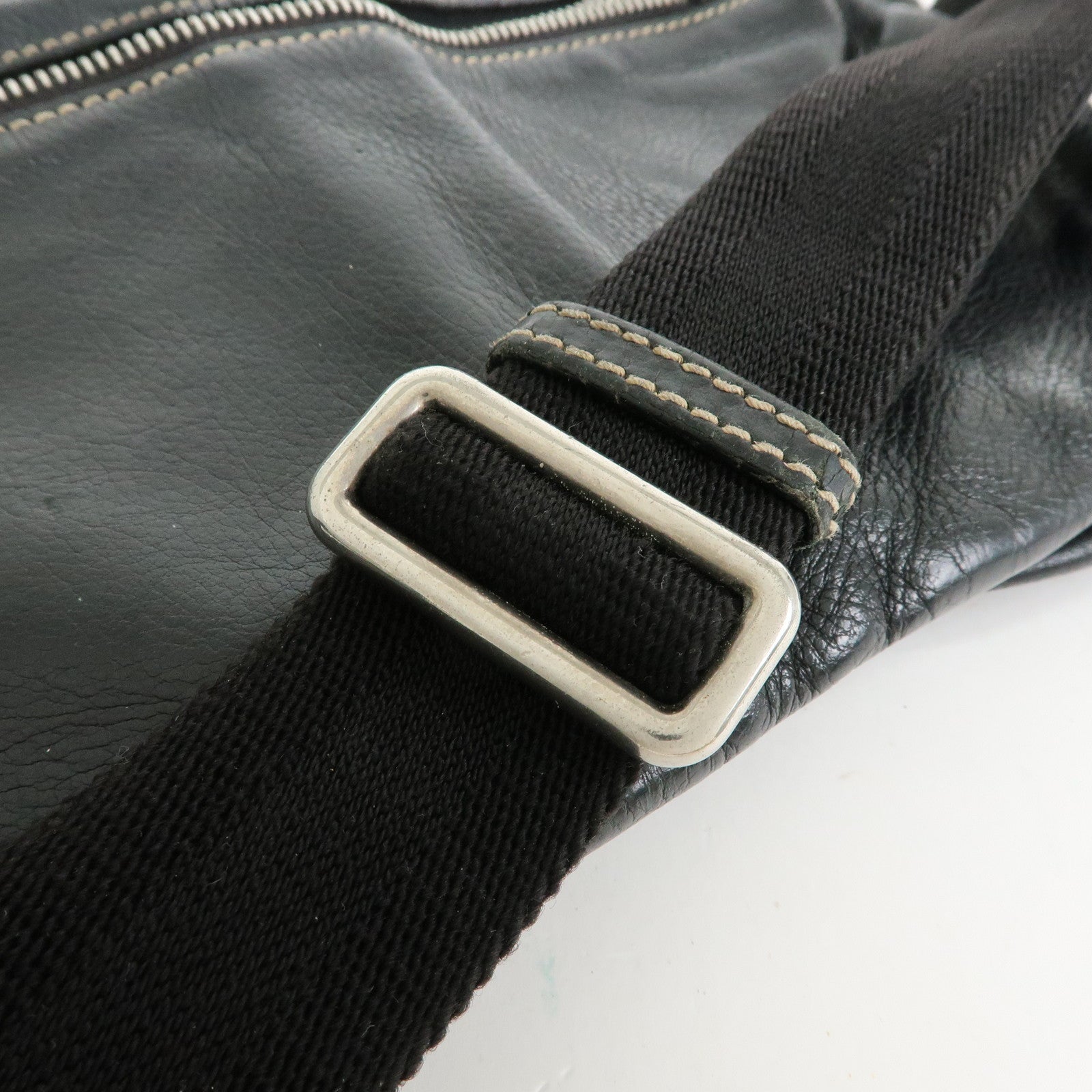 GUCCI Leather Waist Pouch Body Bag Crossbody Bag Black 201846