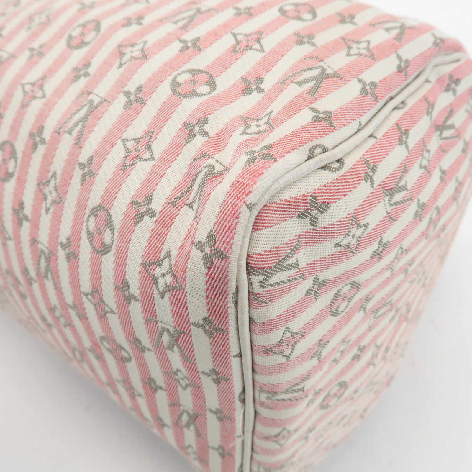 Louis Vuitton Monogram Mini Lin Speedy 30 Boston Bag Rouge M95501 Used