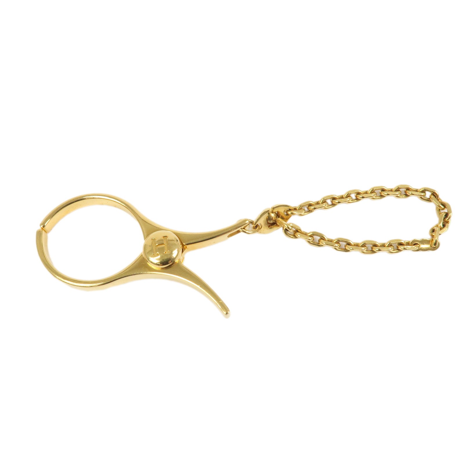 HERMES Filou Metal Glove Clip Glove Holder Gold