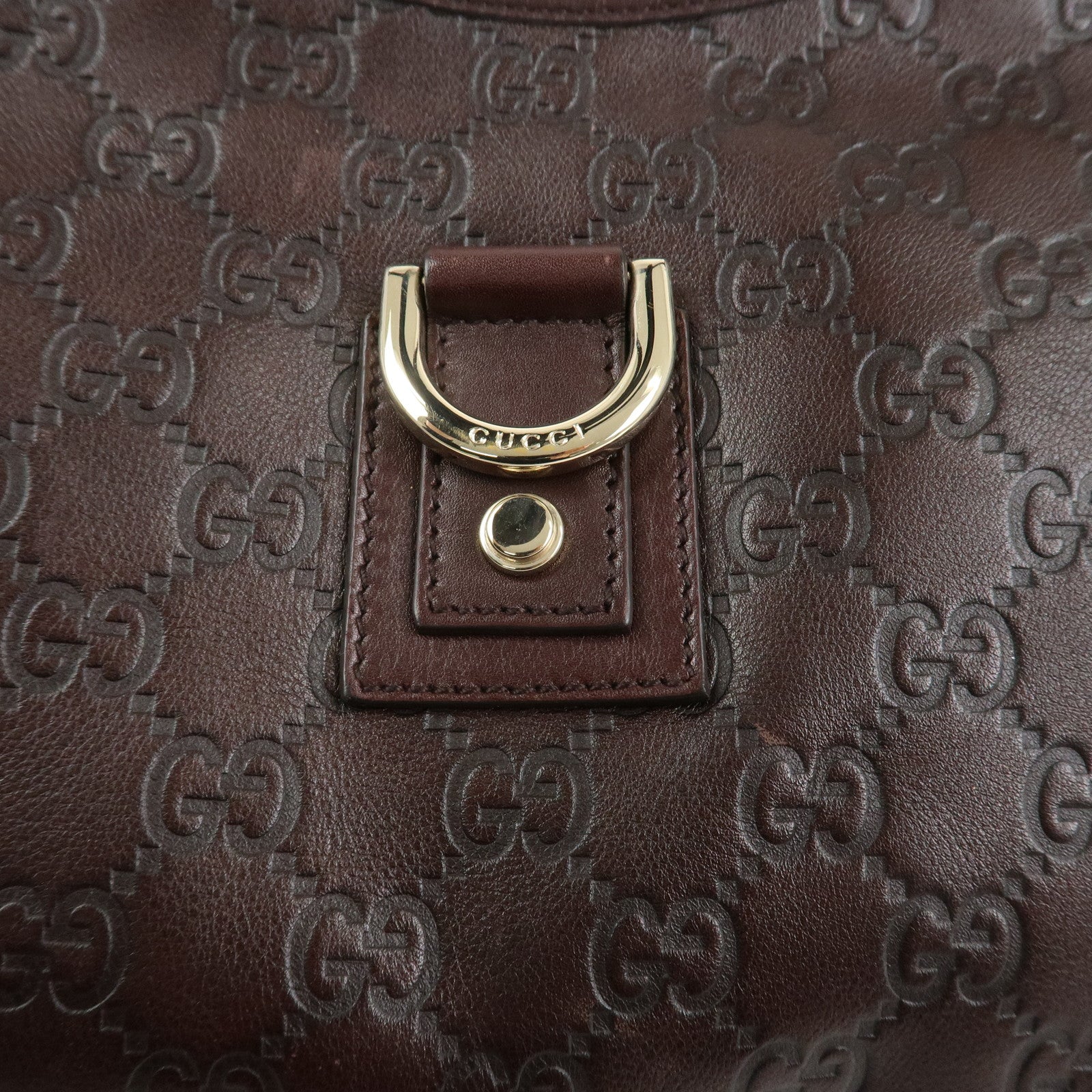 GUCCI Abbey Guccissima Leather Shoulder Bag Dark Brown 130738