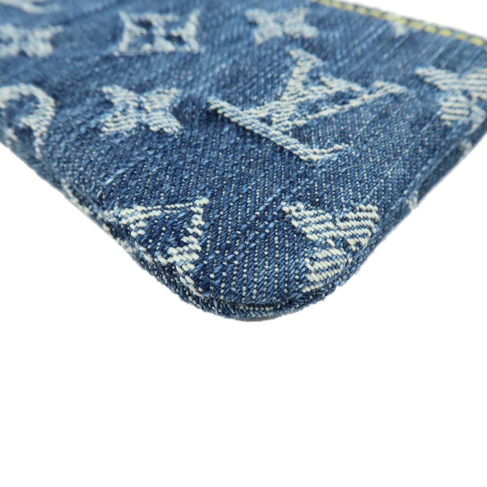 Louis Vuitton Monogram Denim Pochette Cles Coin Case Blue M95343