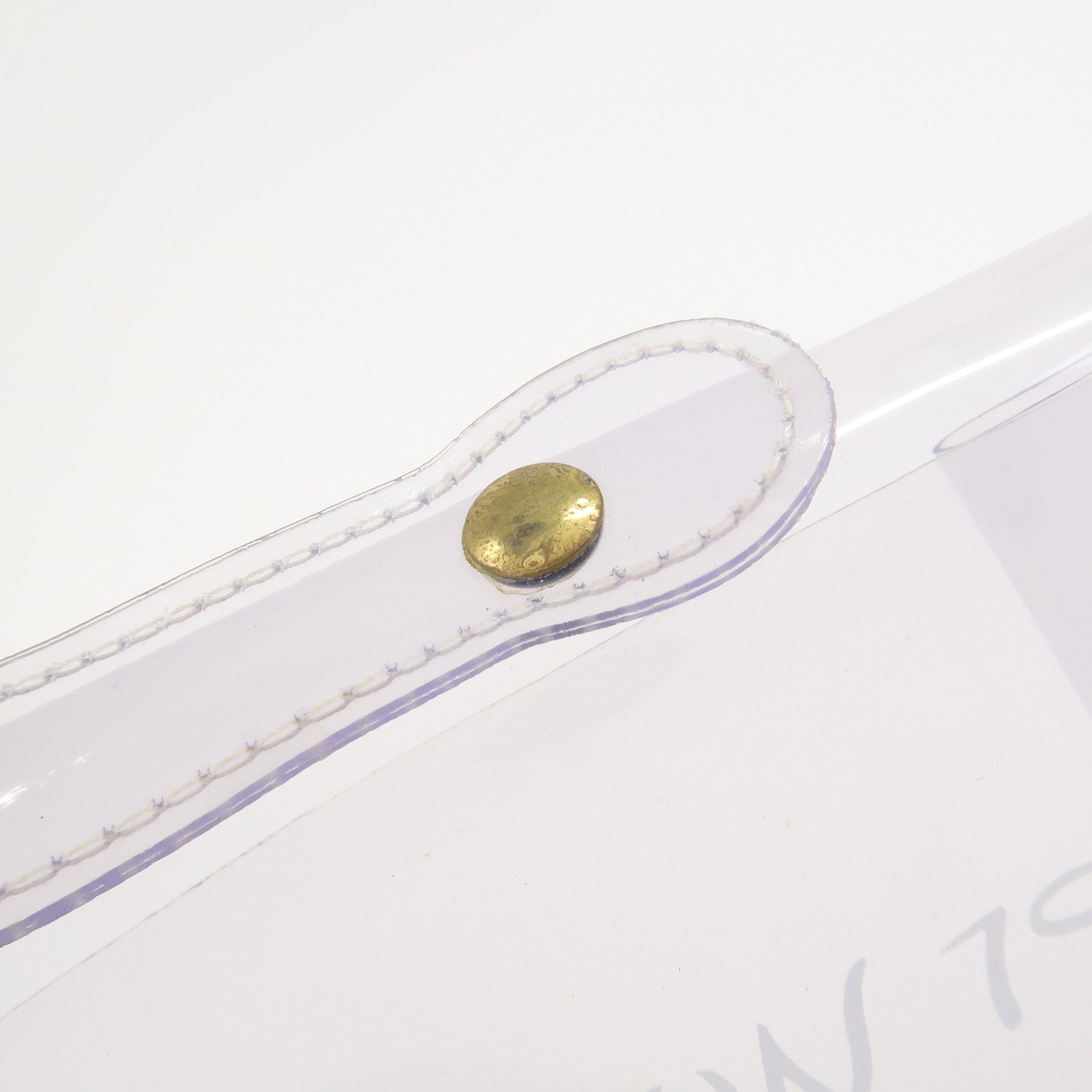 HERMES Kelly Vinyl Hand Bag Clear Gold
