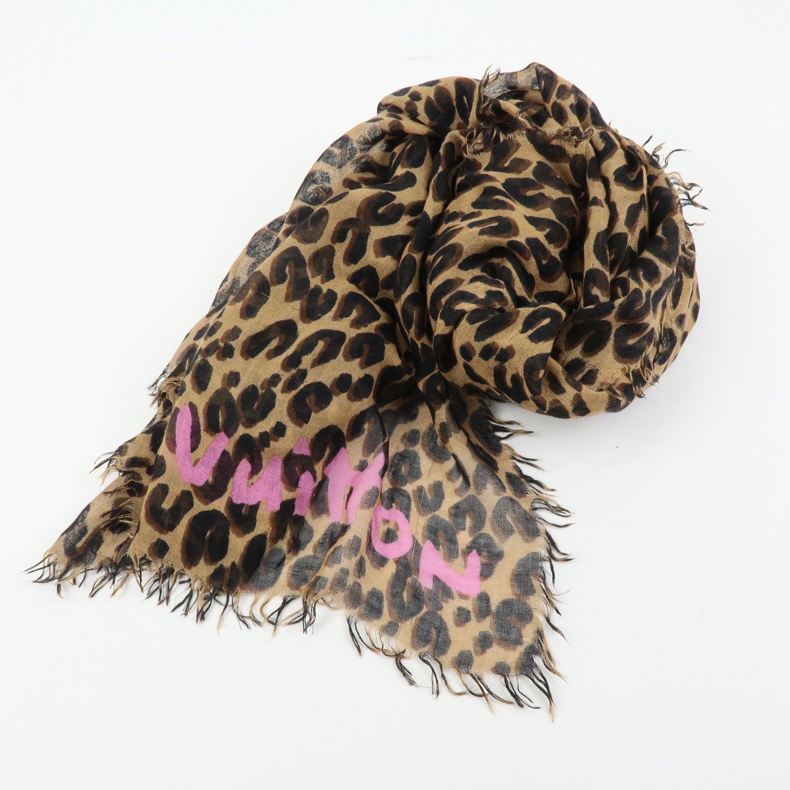Louis Vuitton Etole Cashmere Silk Scarf Leopard Brown M72215