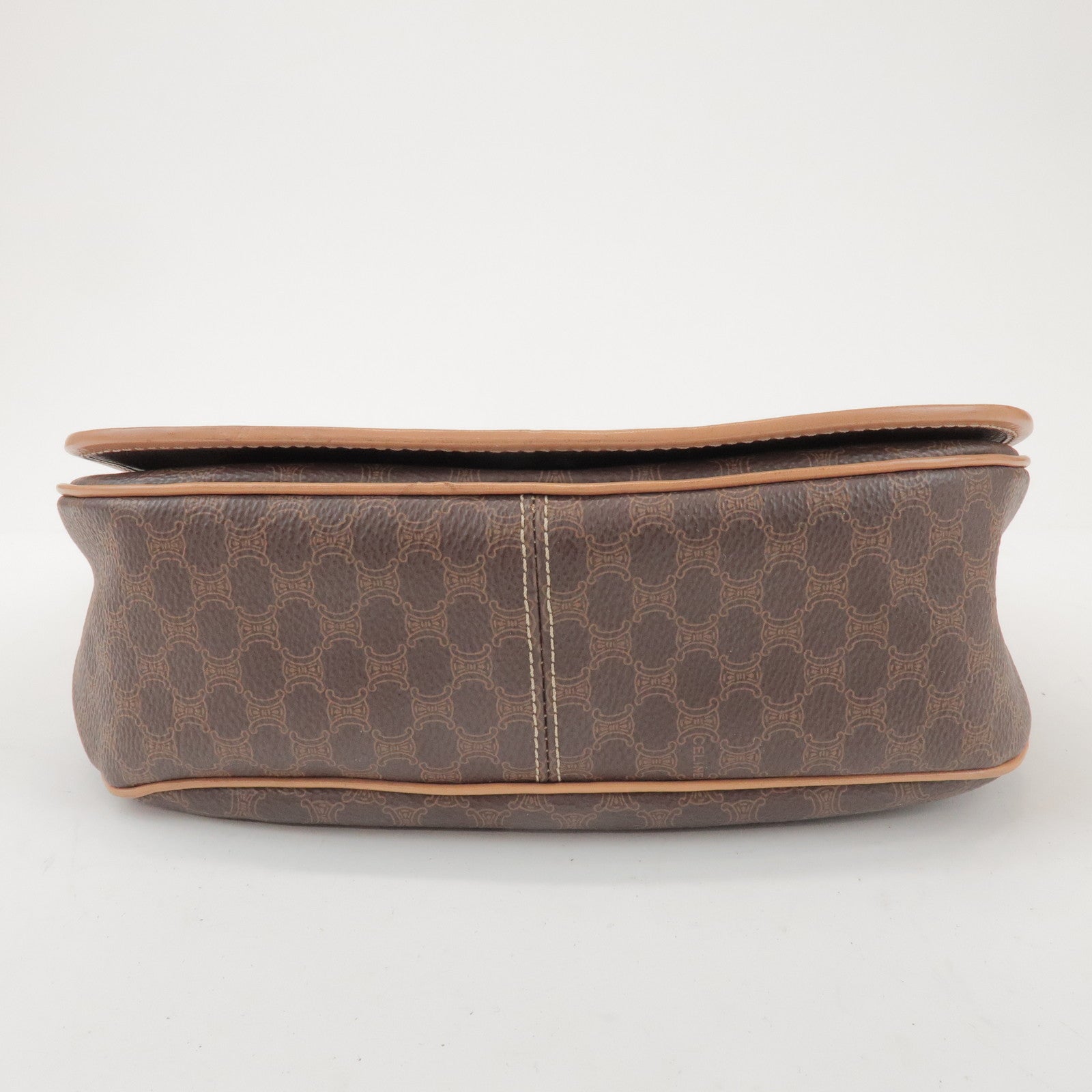 CELINE Macadam PVC Leather Shoulder Bag Crossbody Bag Brown