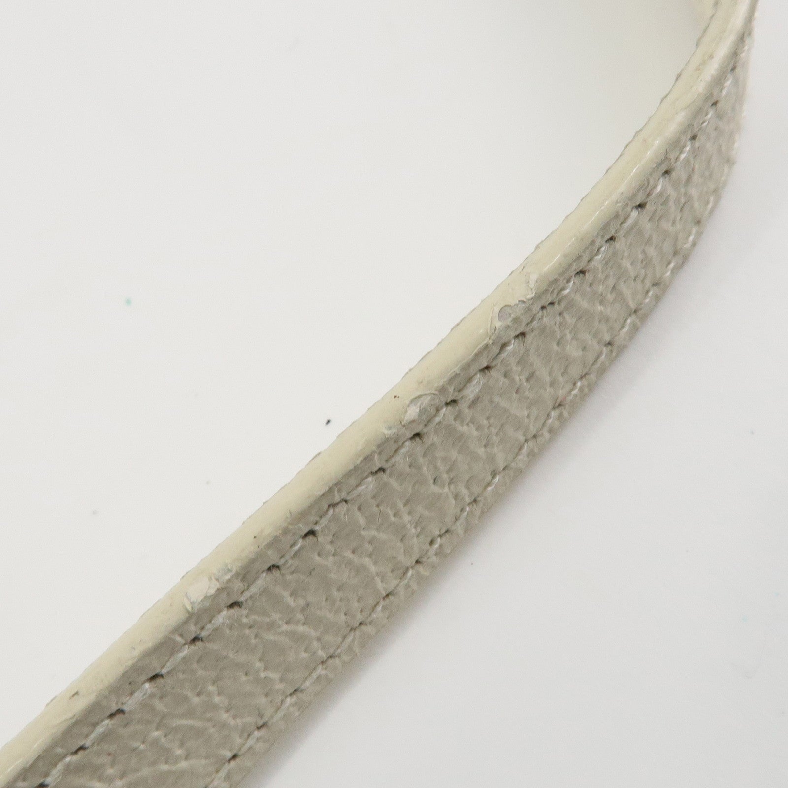 BVLGARI Logo Mania Leather Canvas Shoulder Bag Ivory Light Blue Used