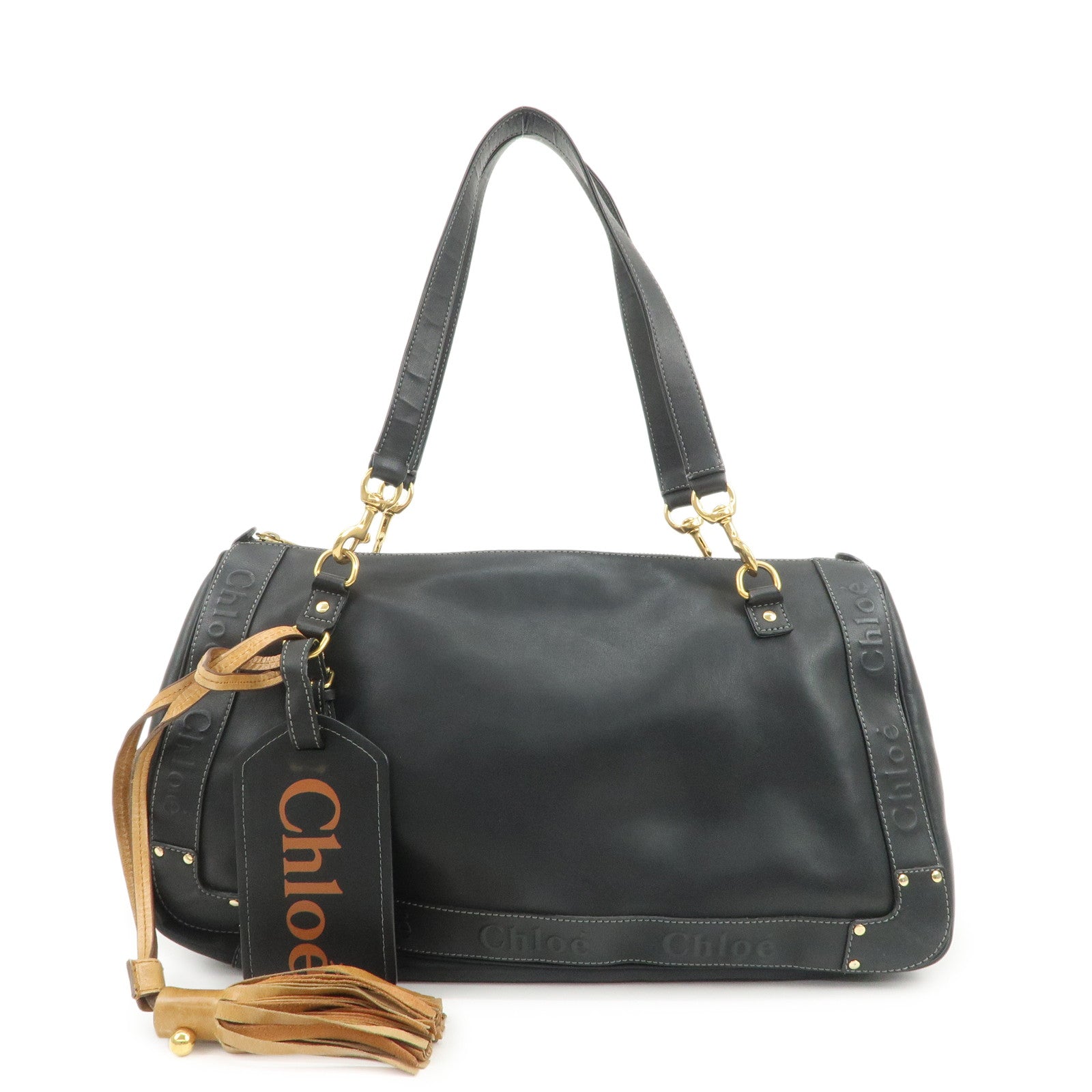 Chloe Eden Leather Shoulder Bag Hand Bag Tote Bag Black