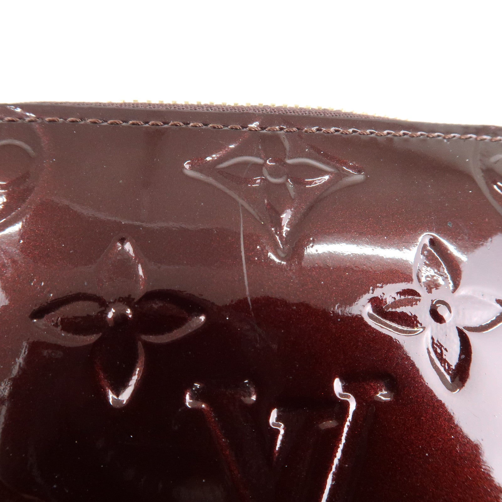 Louis Vuitton Monogram Vernis Zippy Coin Purse Amarante M93607 Used
