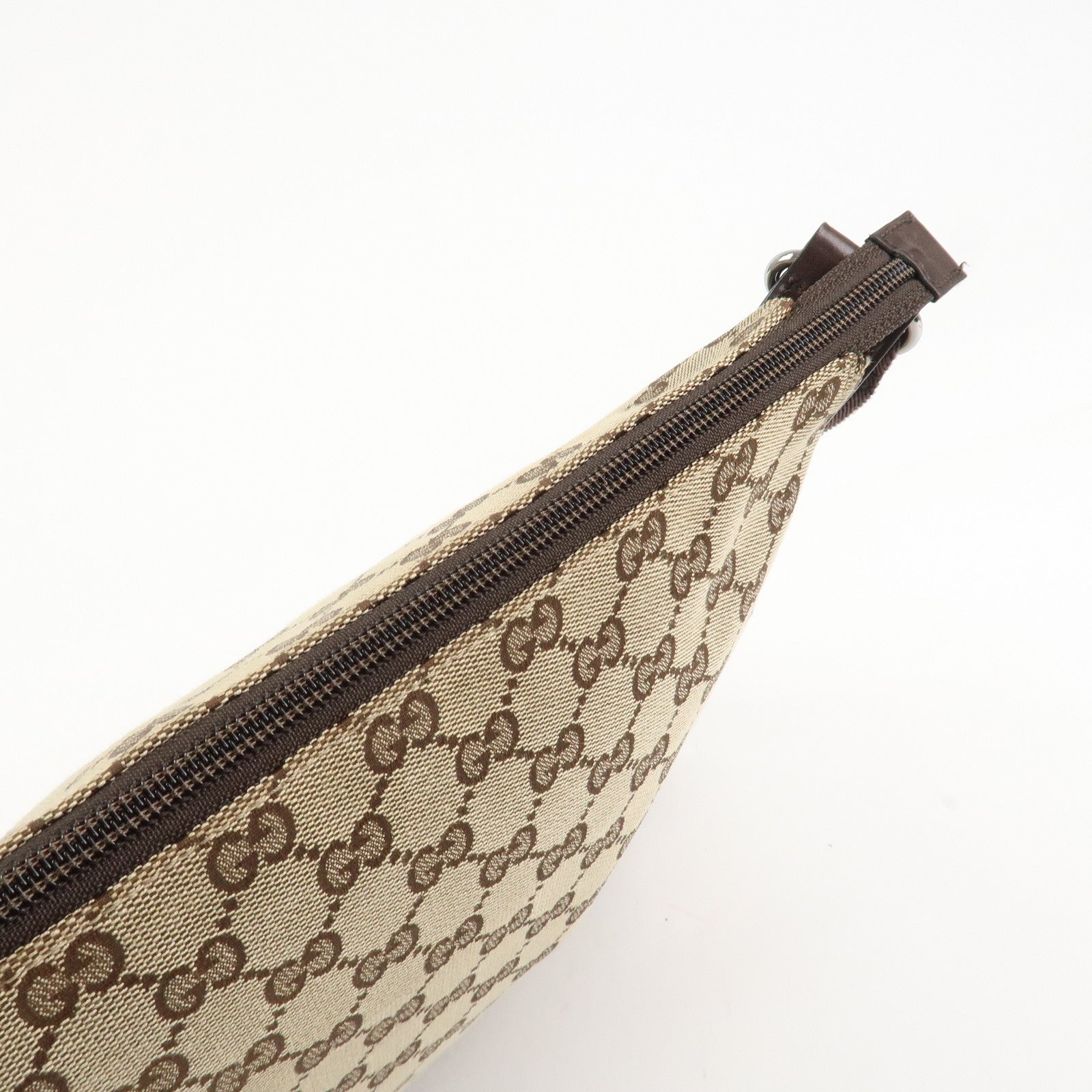 GUCCI GG Canvas Leather Shoulder Bag Crossbody Bag Brown 145857 Used