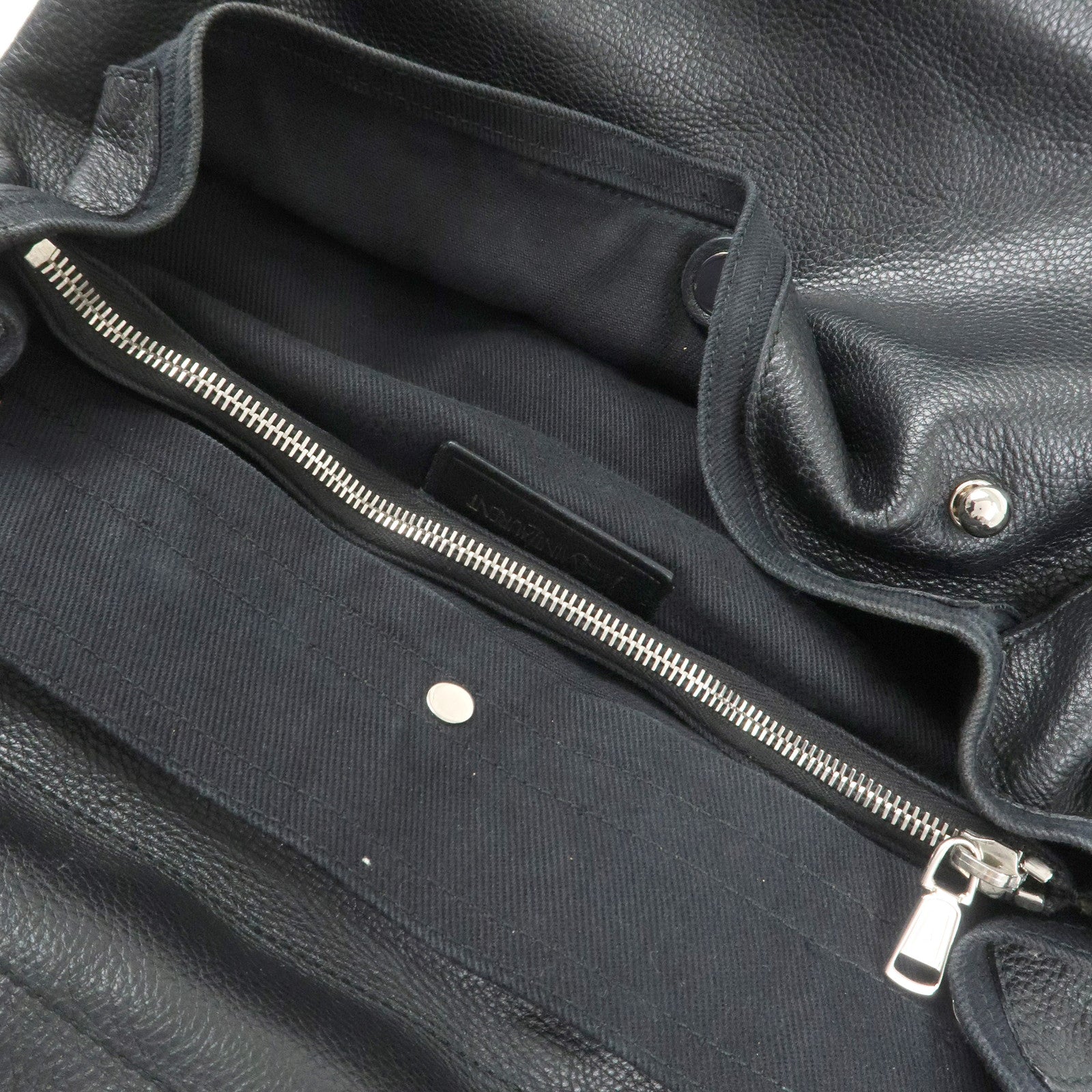 SAINT LAURENT PARIS Leather Canvas Muse Two Hand Shoulder Bag Black