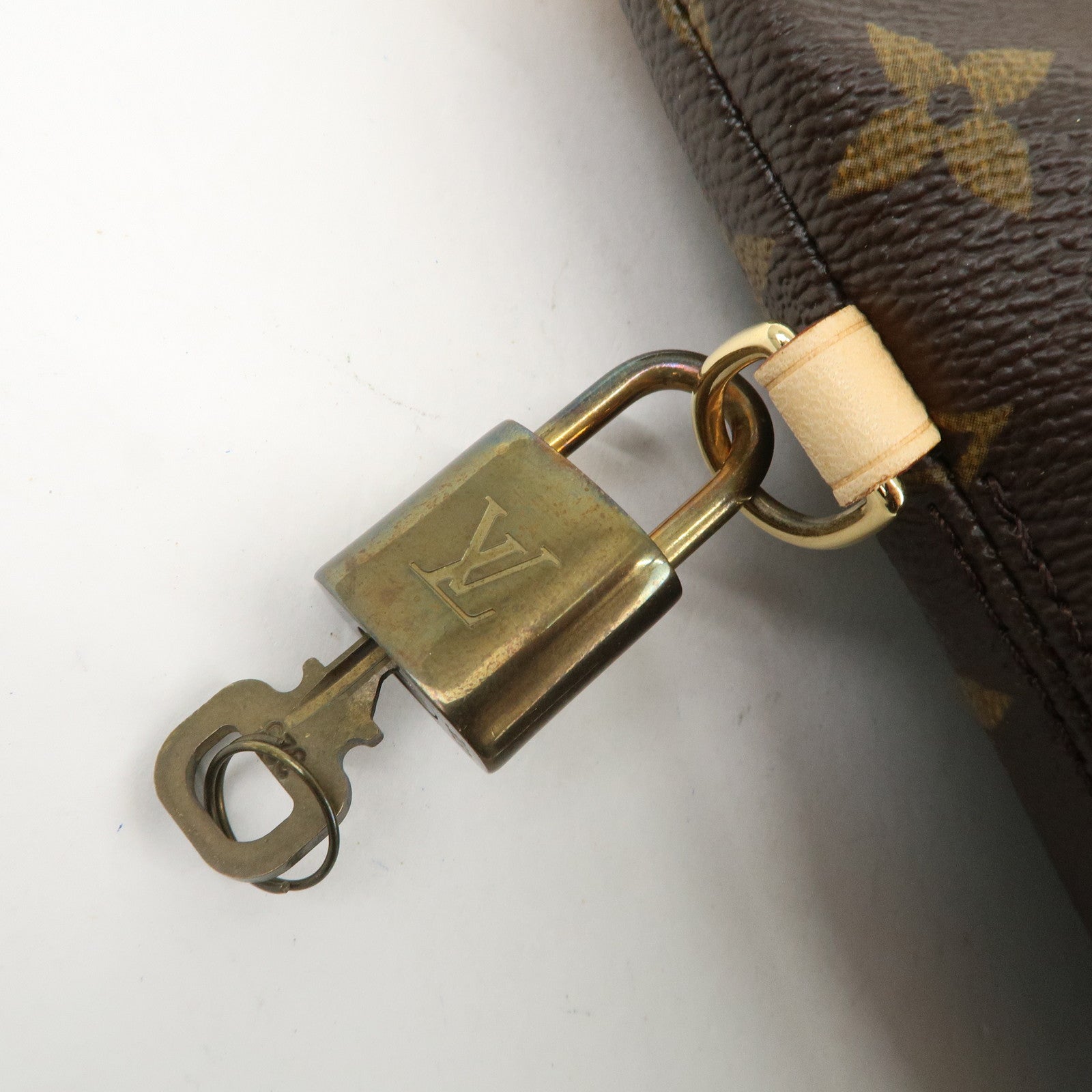Louis Vuitton Monogram Lockit Hand Bag Brown M40102
