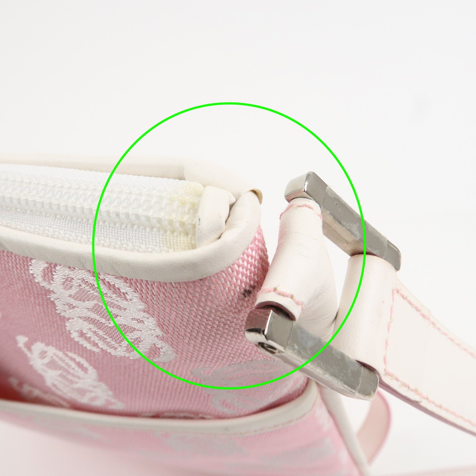 LOEWE Anagram Canvas Leather Shoulder Bag Pink White