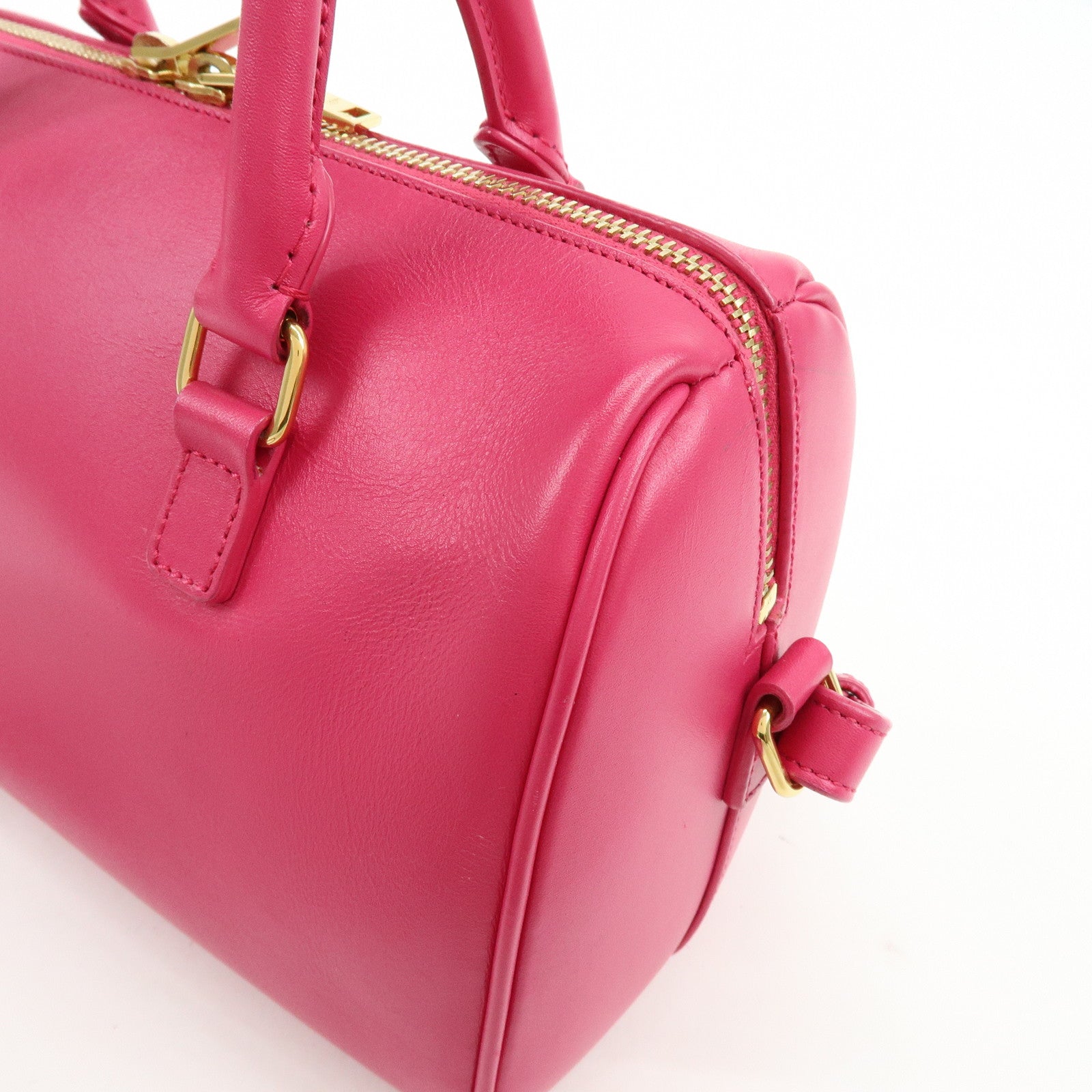SAINT LAURENT PARIS BABY DUFFLE Leather 2WAY Bag Pink 330958