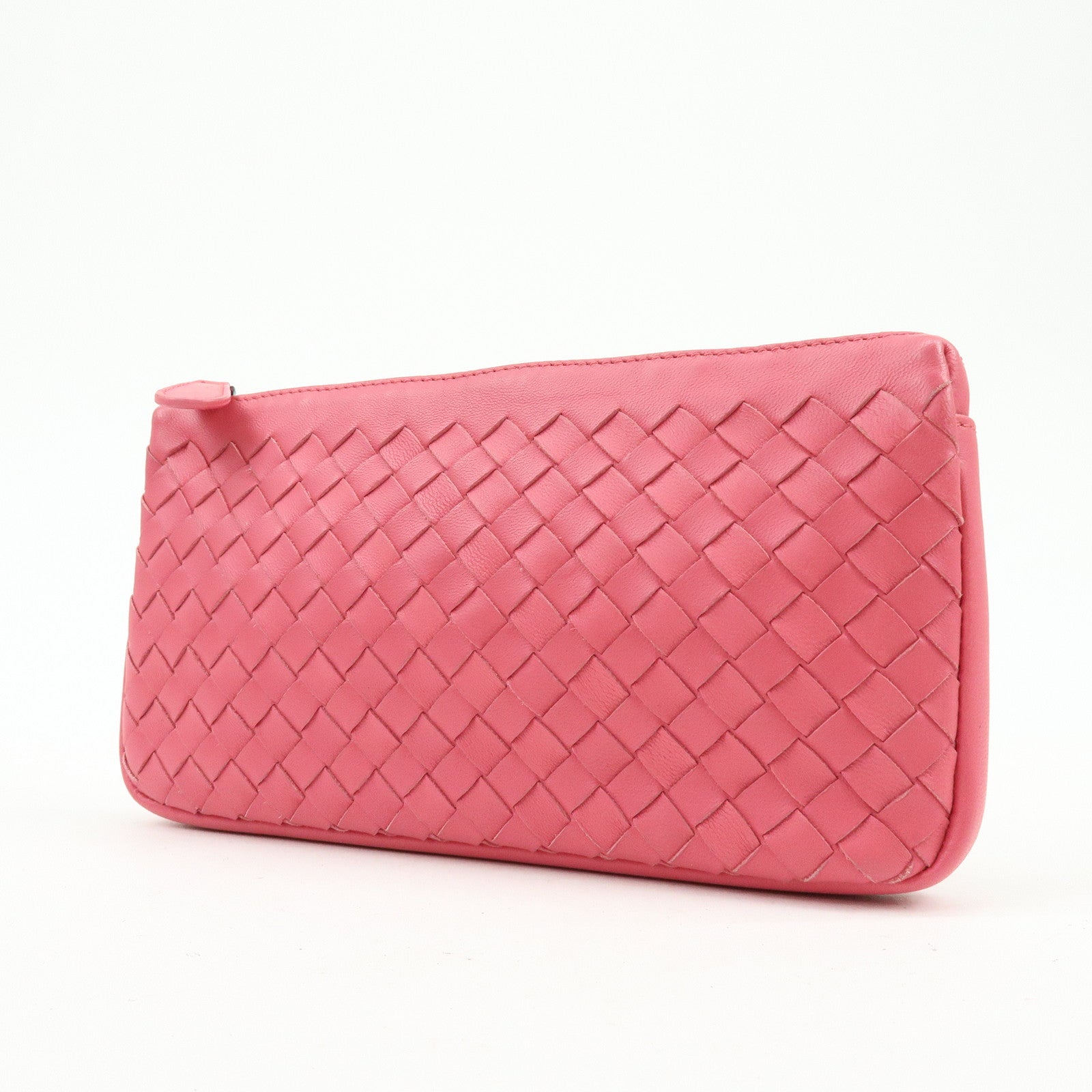 BOTTEGA VENETA Intrecciato Leather Pouch Cosmetic Pouch Pink 233810