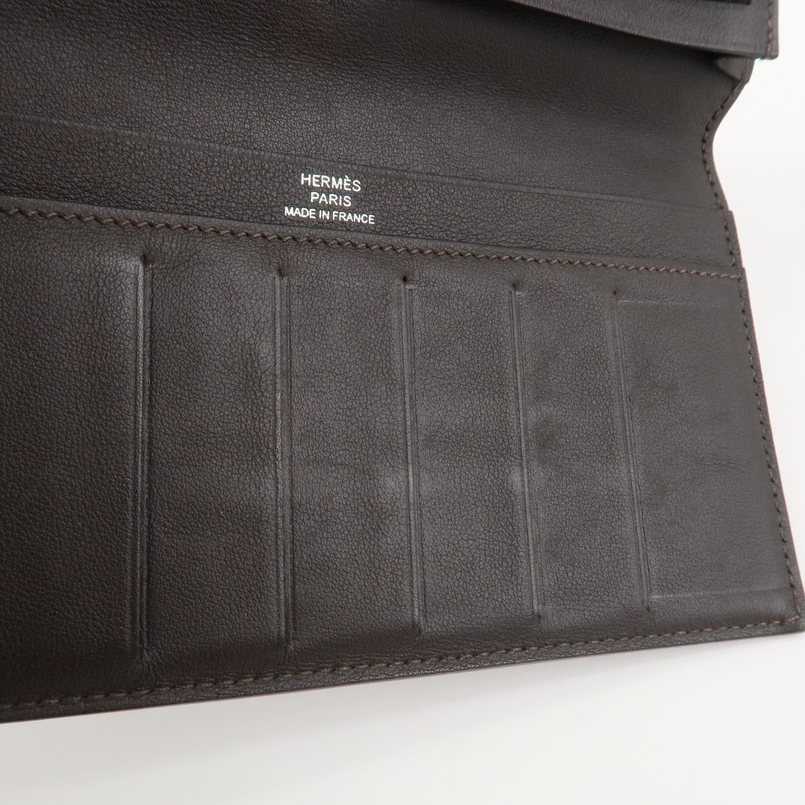 HERMES MC2 Fleming Veau Swift Long Wallet Dark Brown