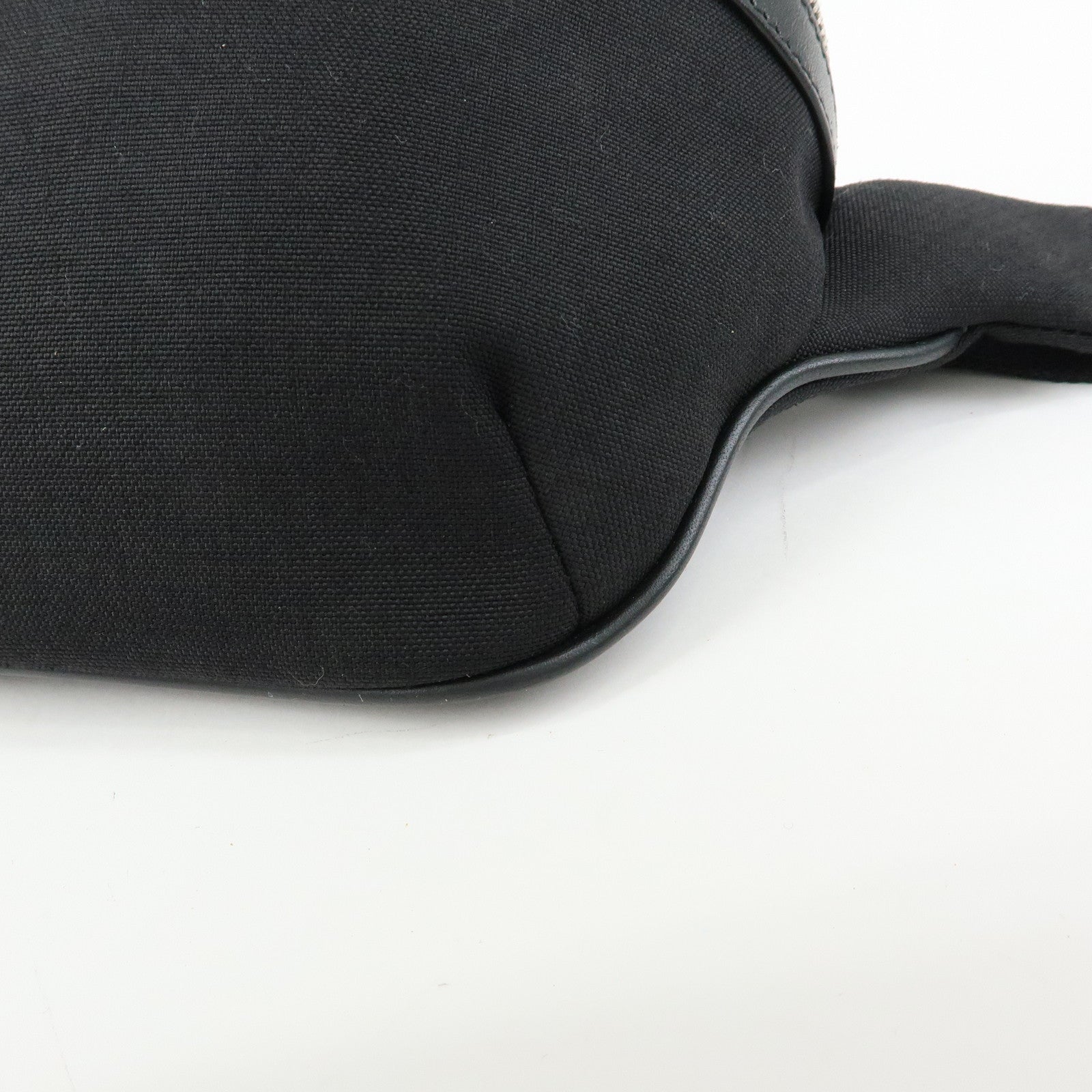 SAINT LAURENT PARIS Canvas Leather Waist Bag Body Bag Black 557831