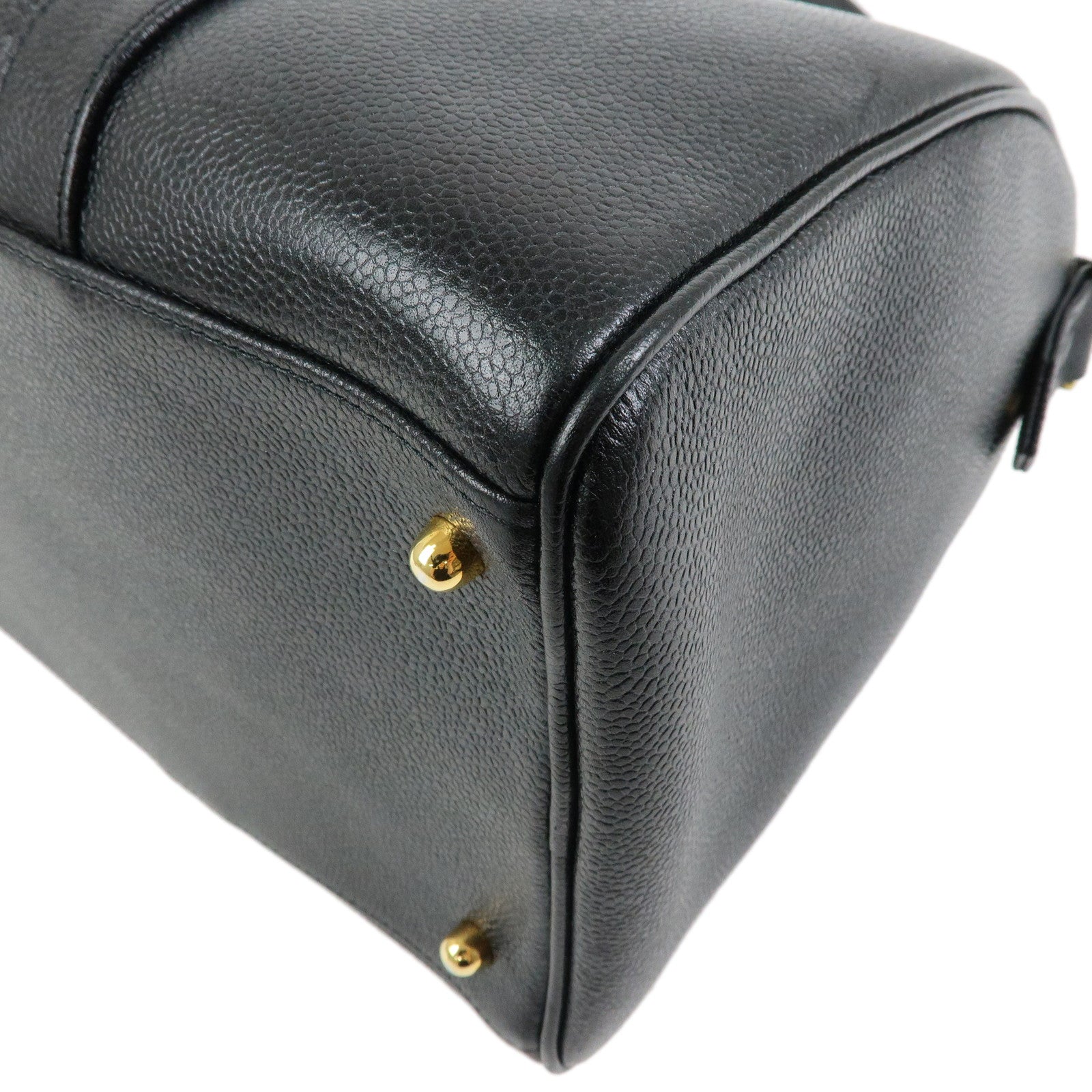 CHANEL COCO Mark Caviarskin 2Way Bag Hand Bag Boston Bag Black