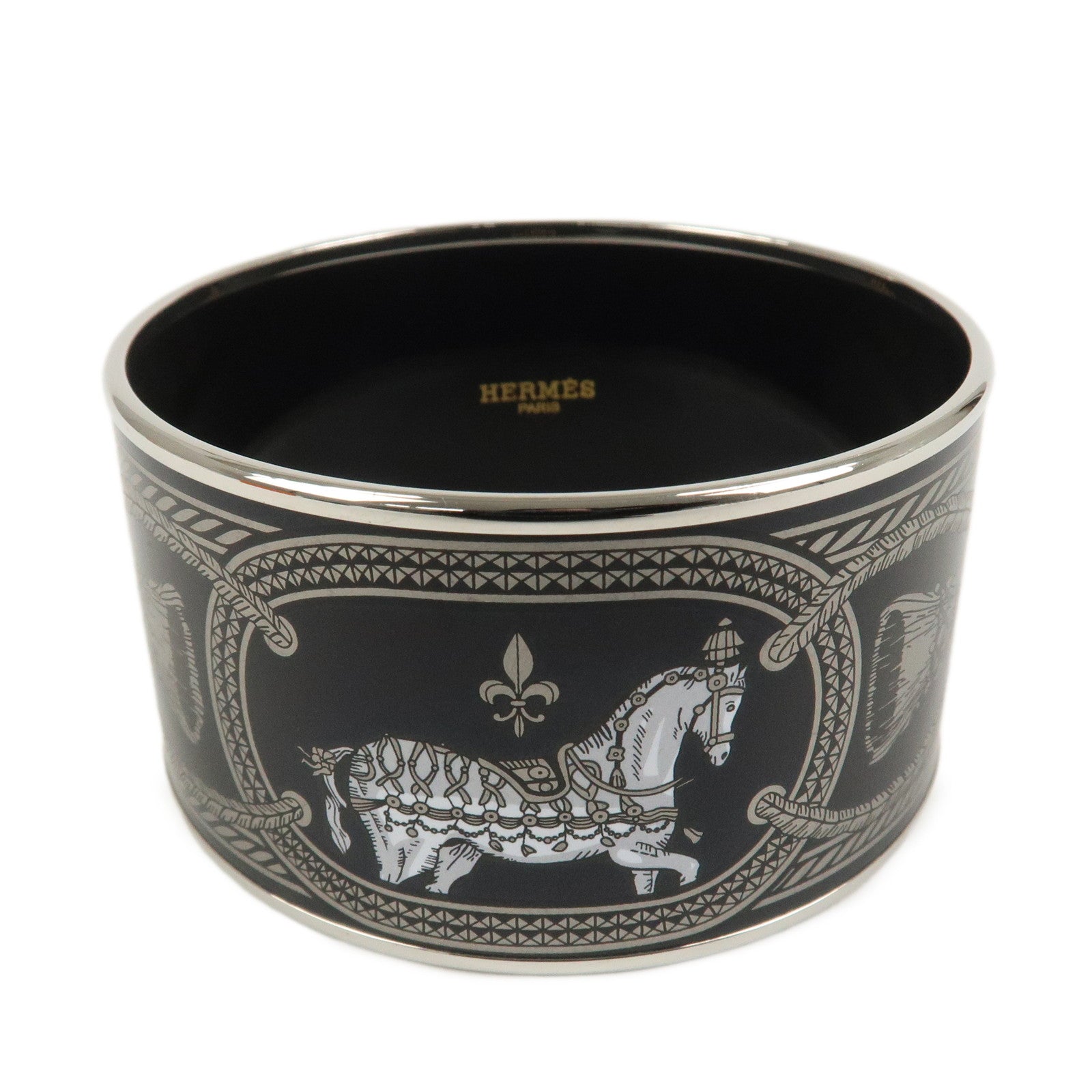 HERMES Email TGM Bangle Bracelet Black