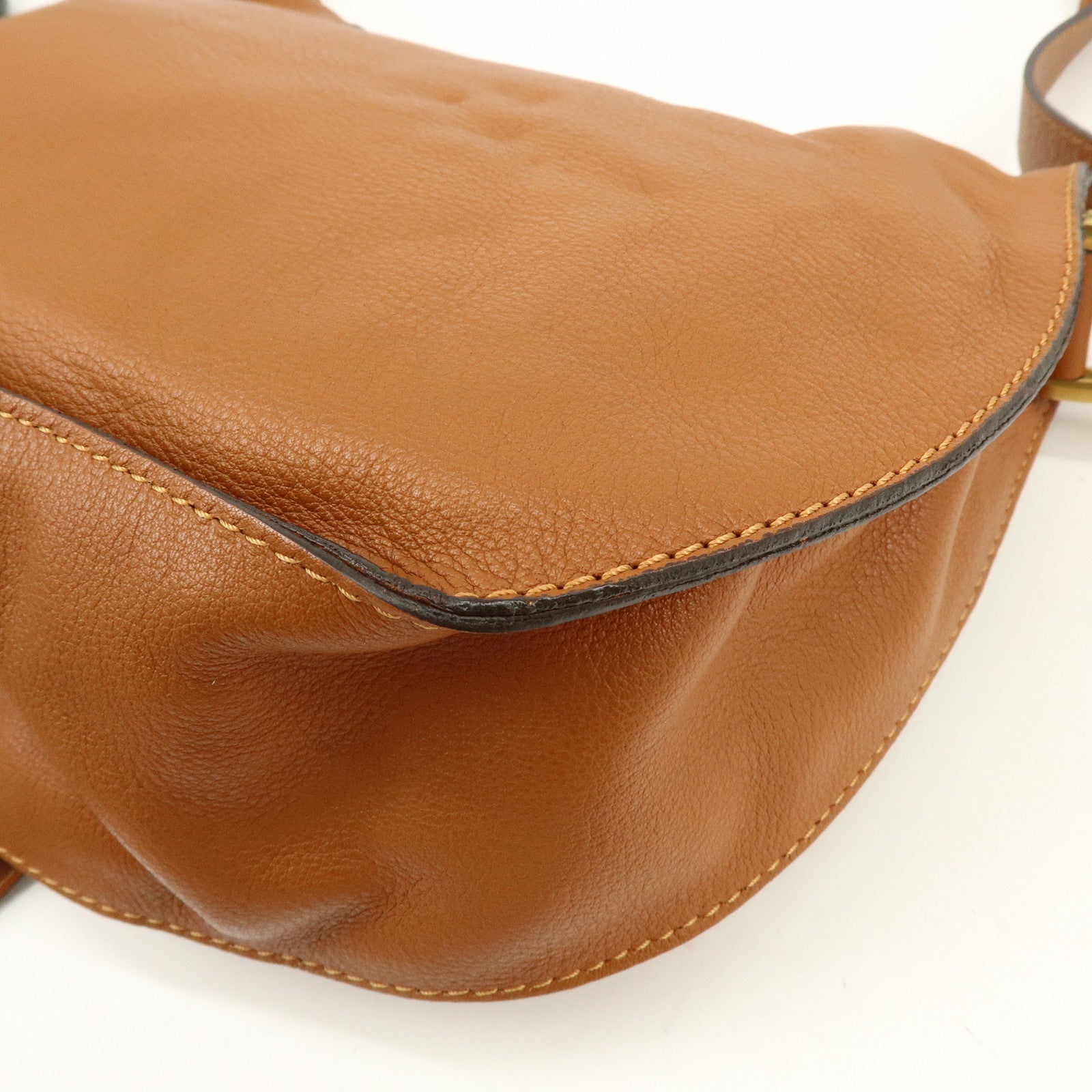 Chloe Marcie Leather Shoulder Bag Crossbody Bag Brown Camel