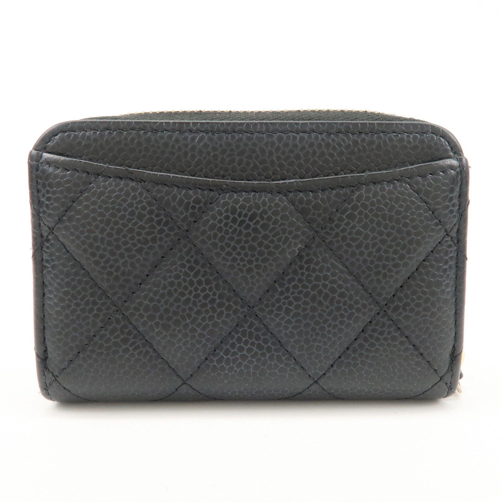 CHANEL Matelasse Timeless Classic Caviarskin Zippy Coin Case AP0216 Used