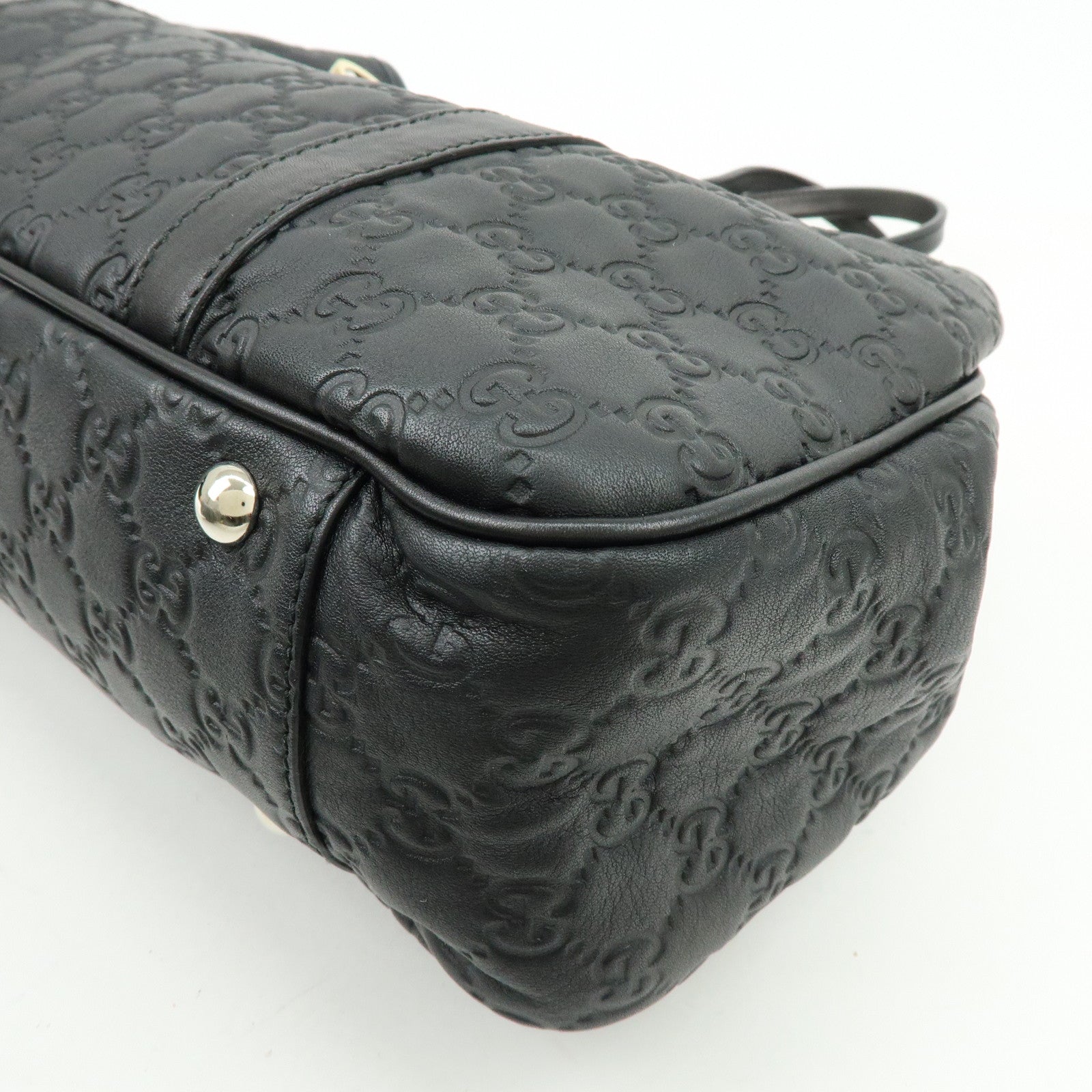 GUCCI Logo Guccissima Leather Tote Bag Shoulder Bag Black 232957