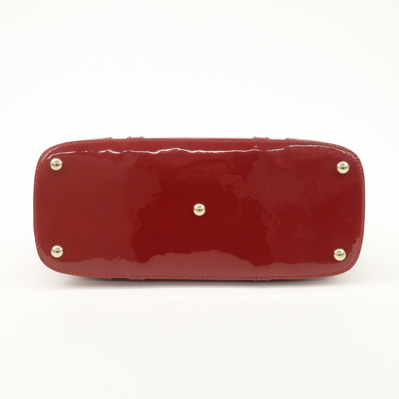 GUCCI Micro Guccissima Patent Leather 2way Hand Bag Red 309617 Used