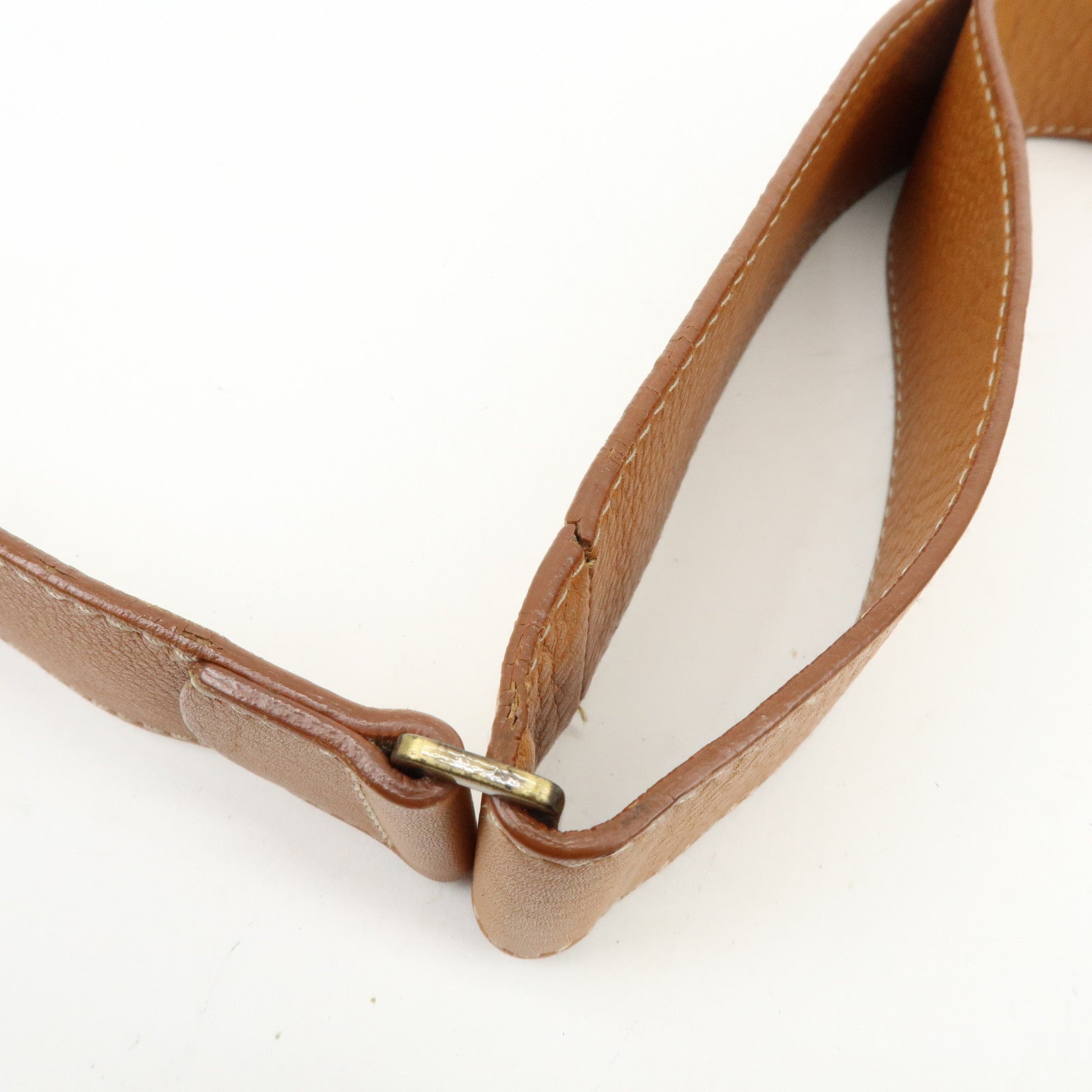 Christian Dior Saddle Leather Shoulder Bag Hand Bag Light Brown