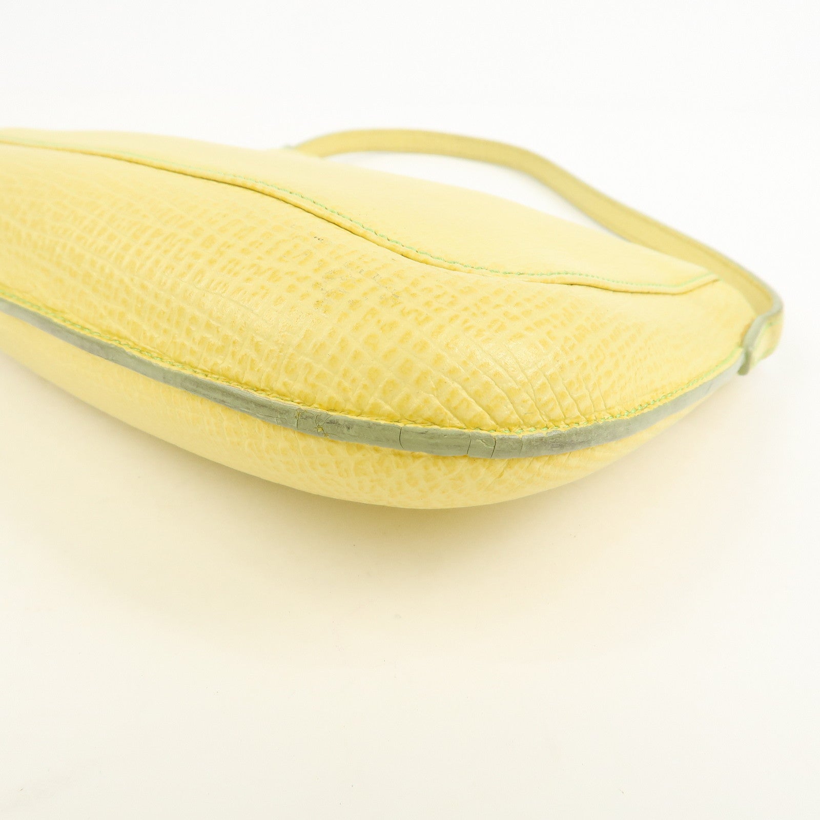 LOEWE Embossed Leather Hand Bag Shoulder Bag Yellow L21