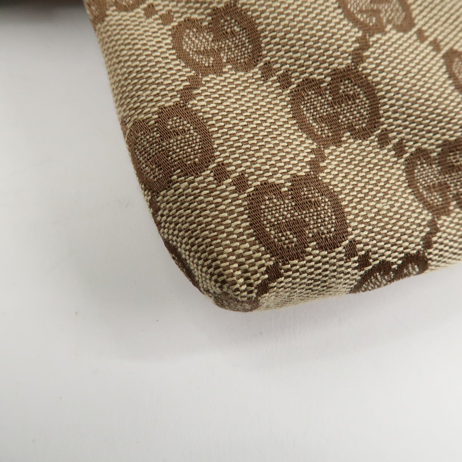 GUCCI GG Canvas Leather Waist Bag Crossbody Bag Beige Brown 28566 Used